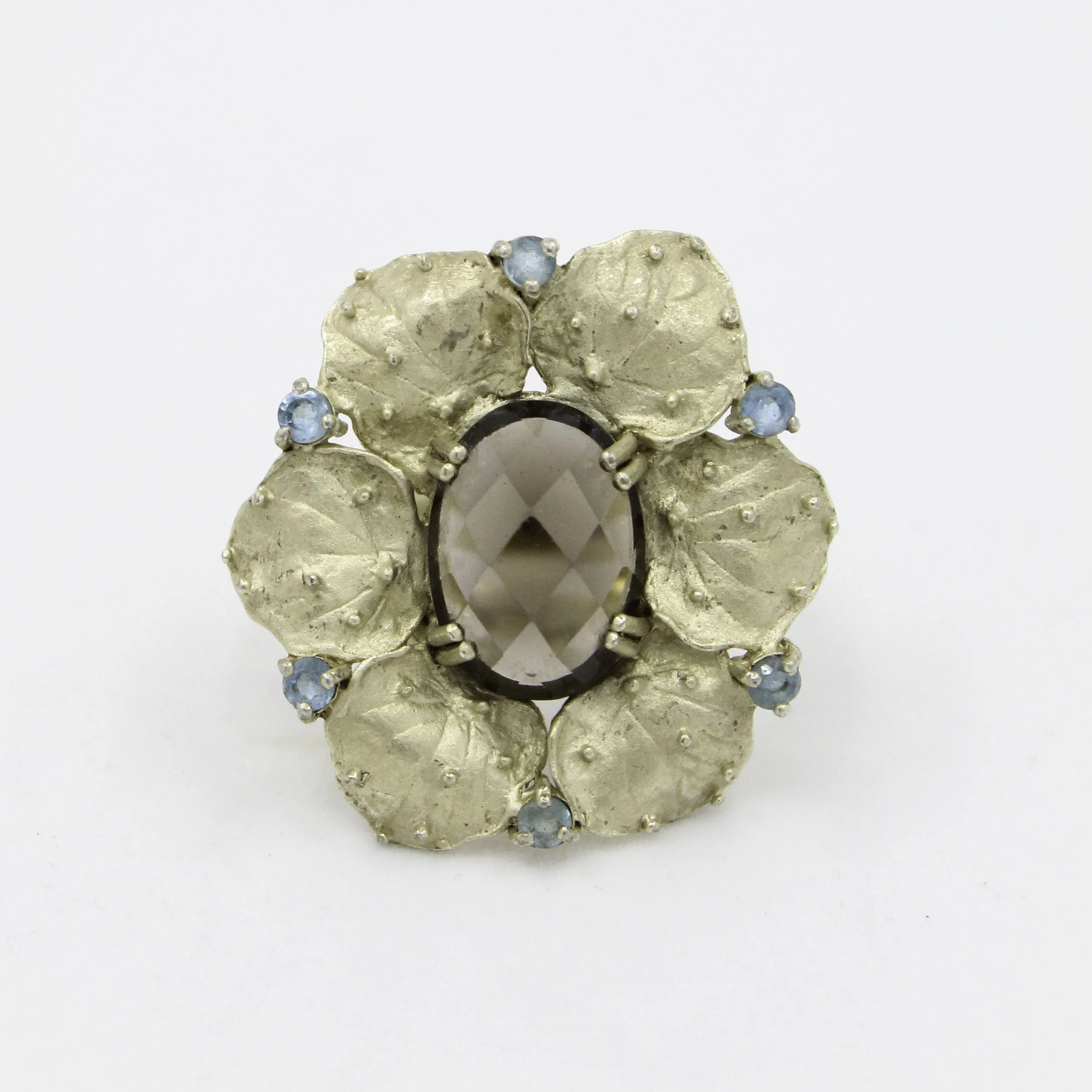 Vintage Gold Vermeil Flower Gemstone Ring