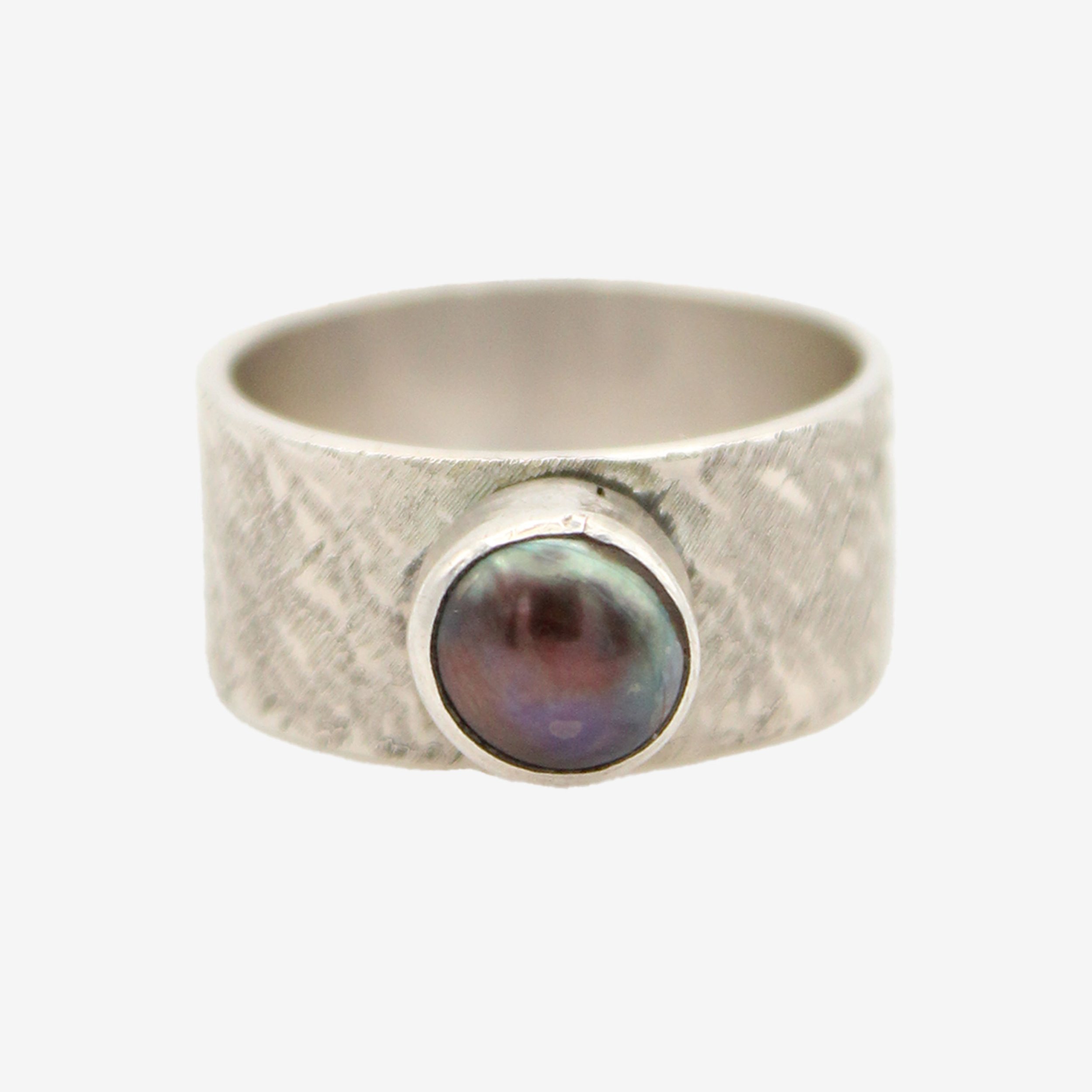 Vintage Silver Tahitian Pearl Ring