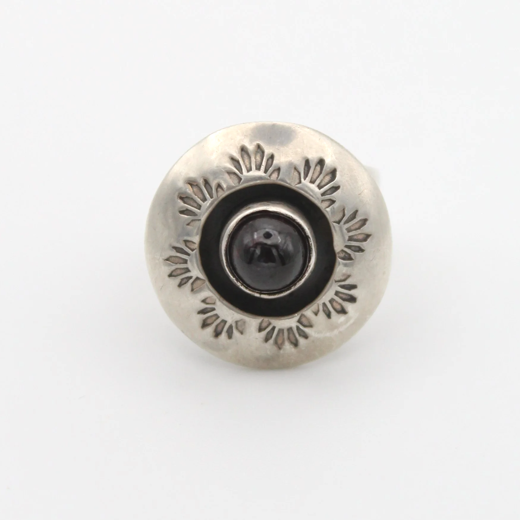 Vintage Silver Garnet Statement Ring