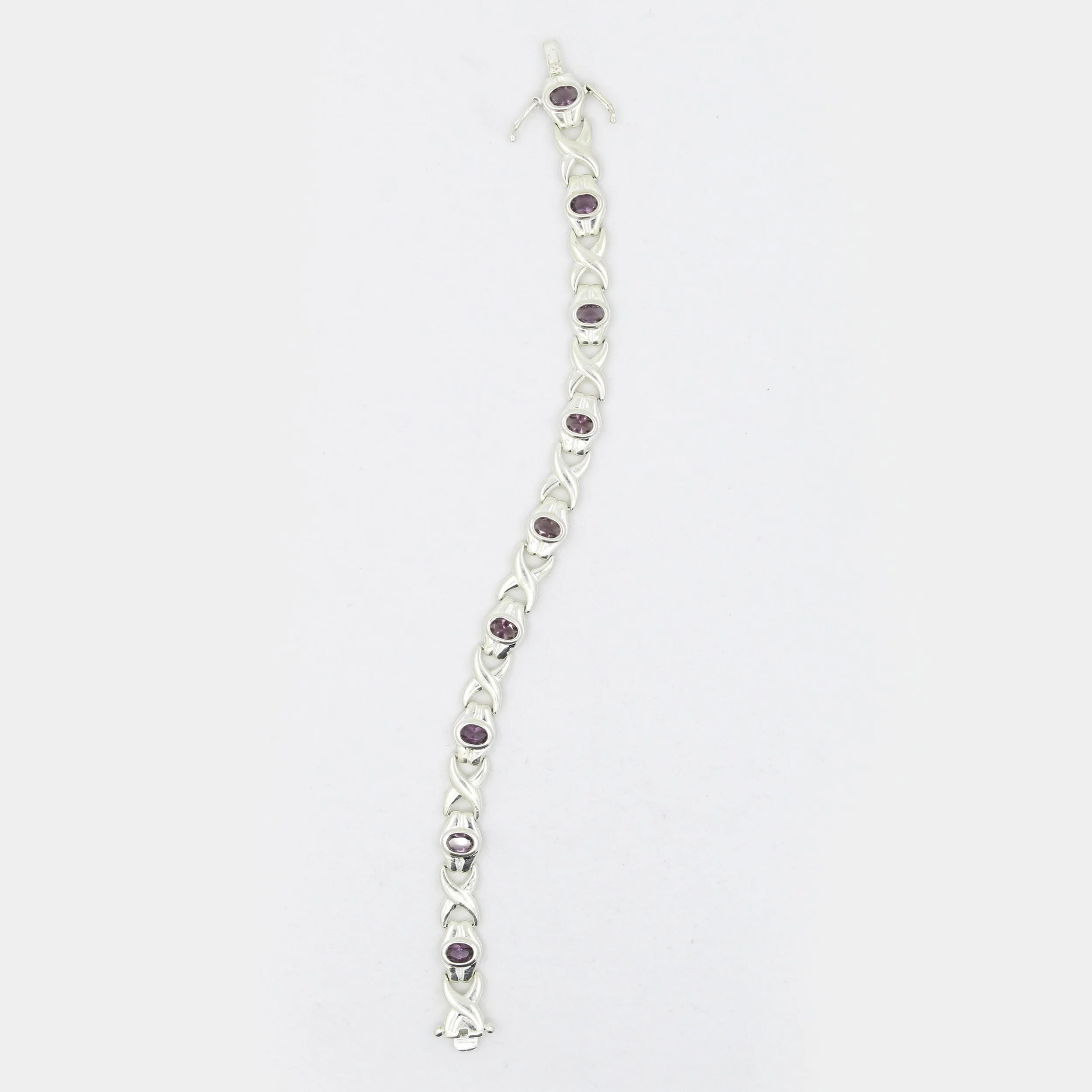 Vintage Sterling Silver Amethyst Bracelet