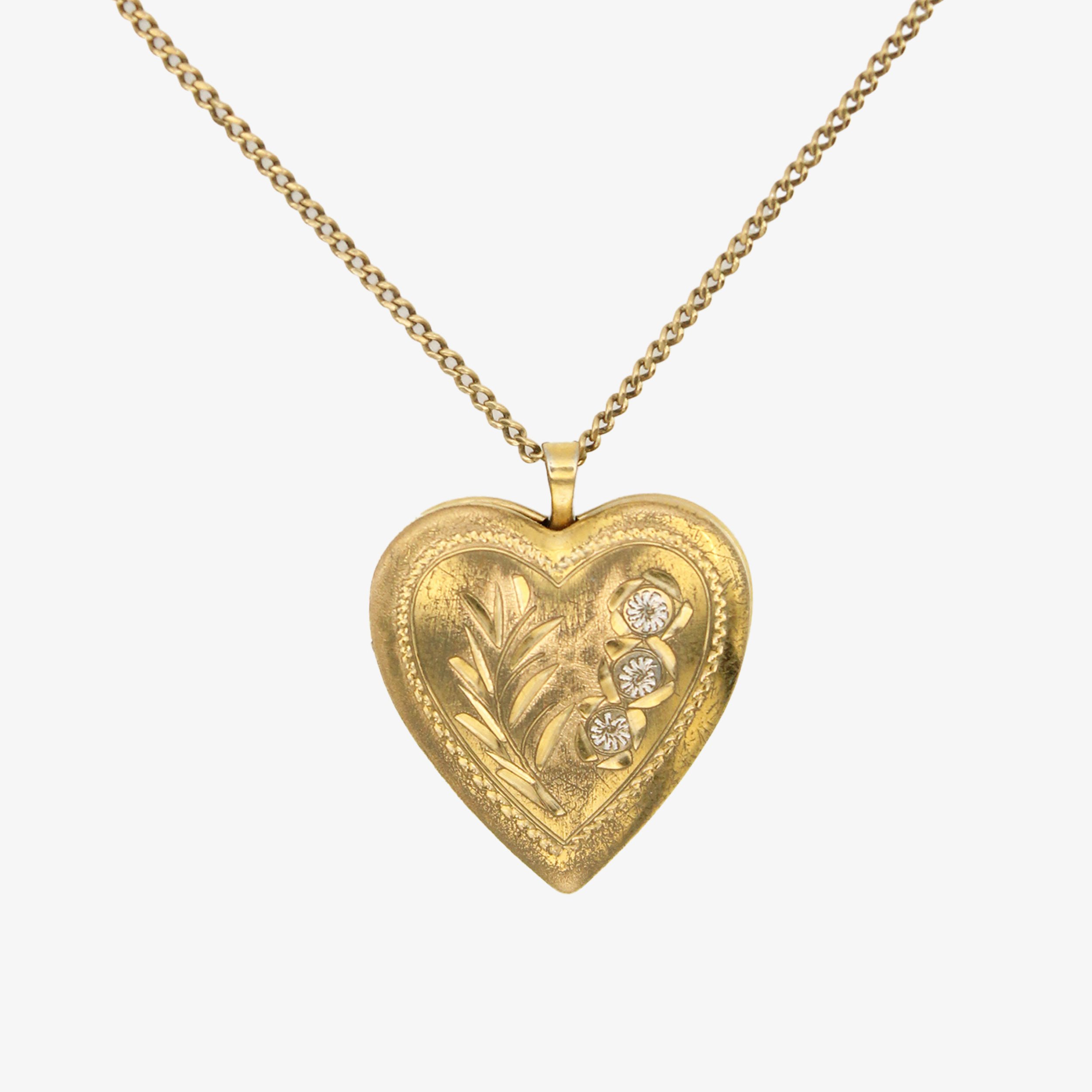 Vintage Gold-Filled Engraved Heart Locket