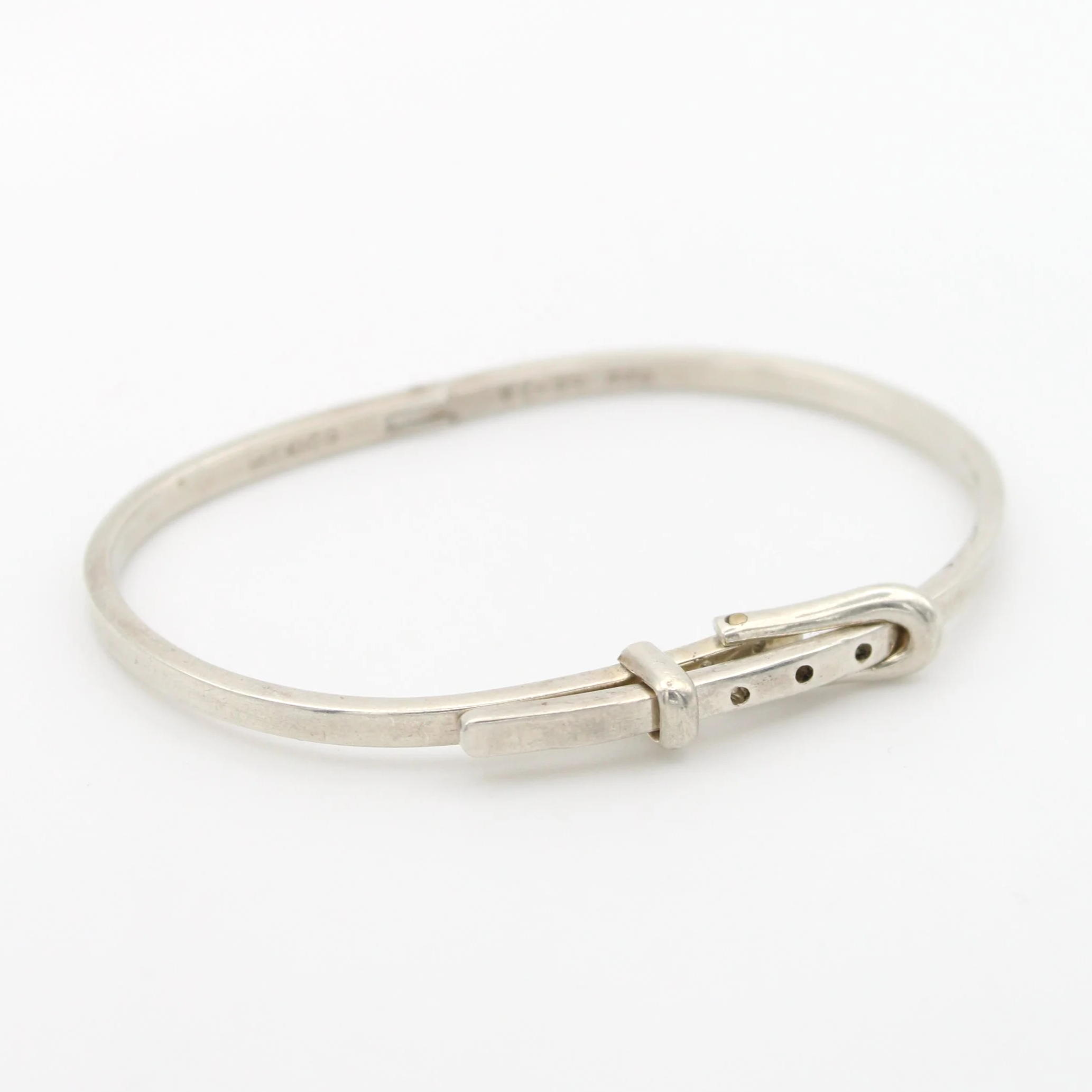 Vintage Sterling Silver Buckle Bangle