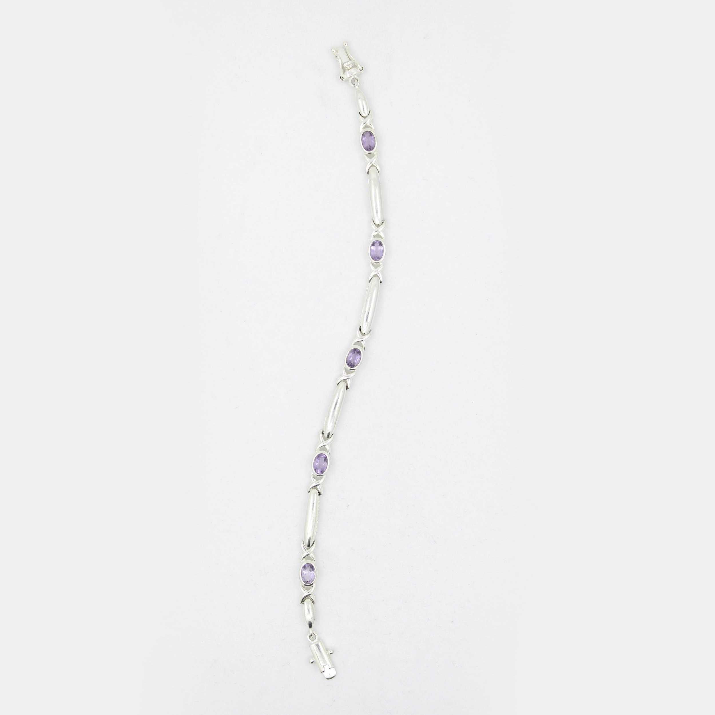 Vintage Sterling Silver Amethyst Bracelet