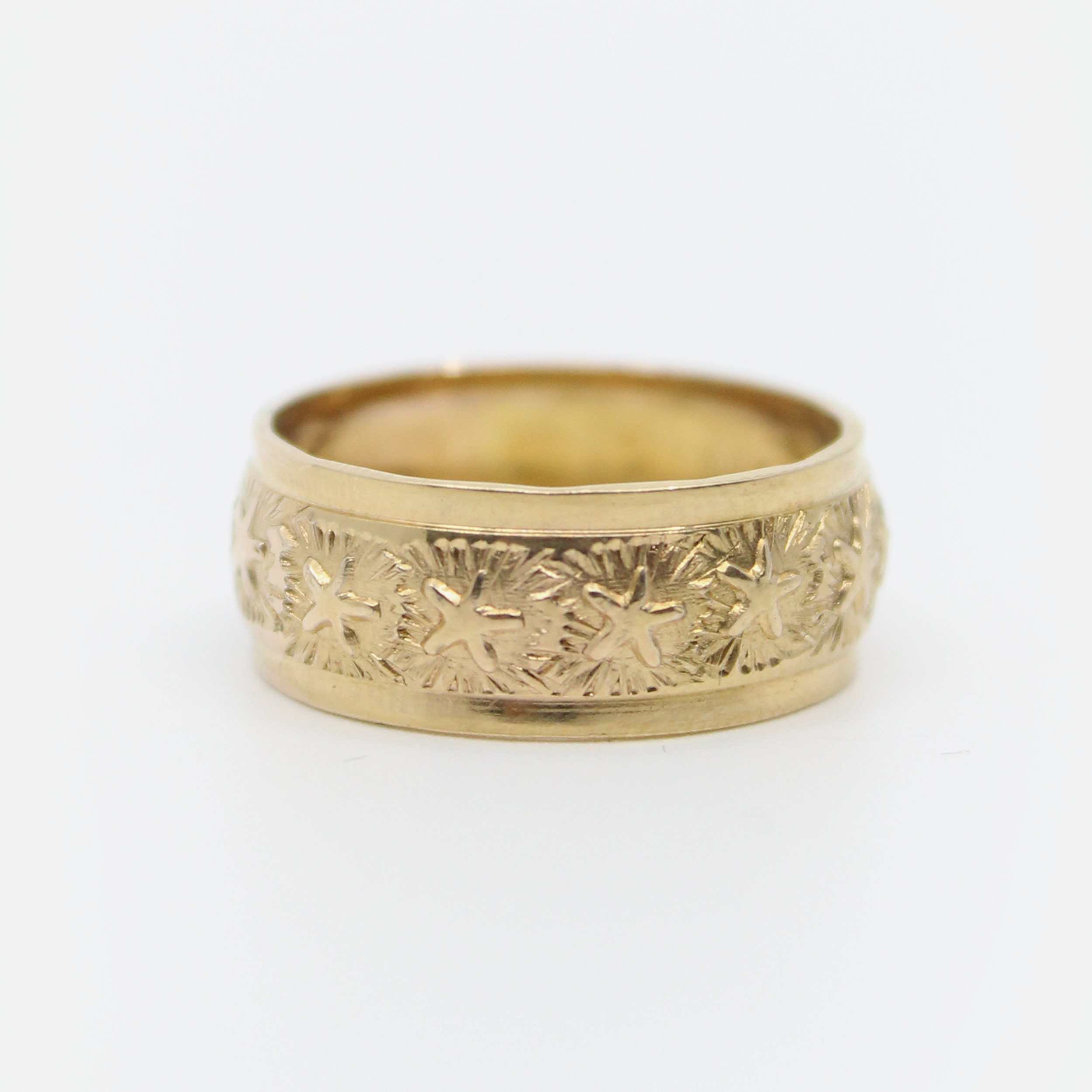 Vintage Gold-Filled Star Band Ring