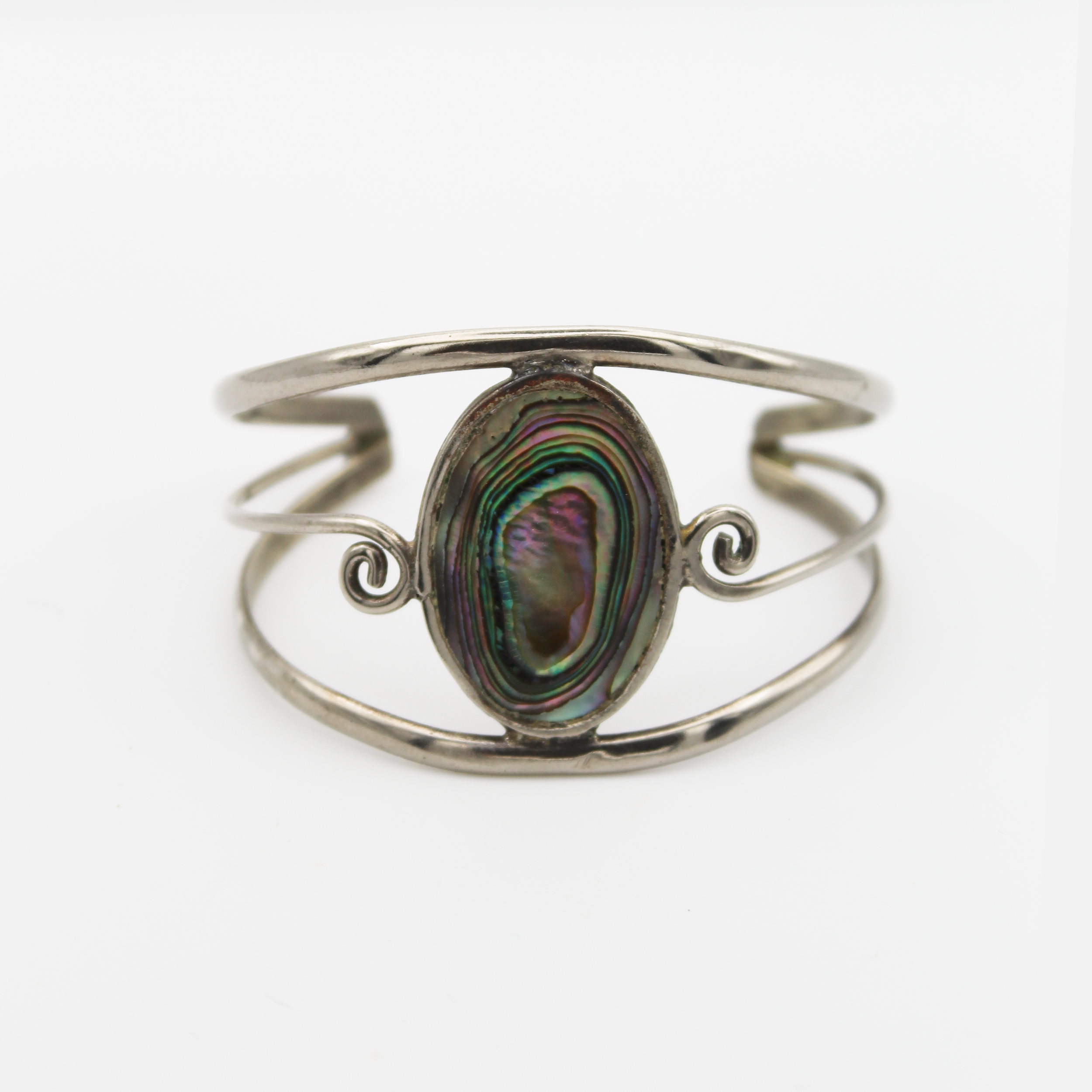 Vintage Silver Abalone Cuff