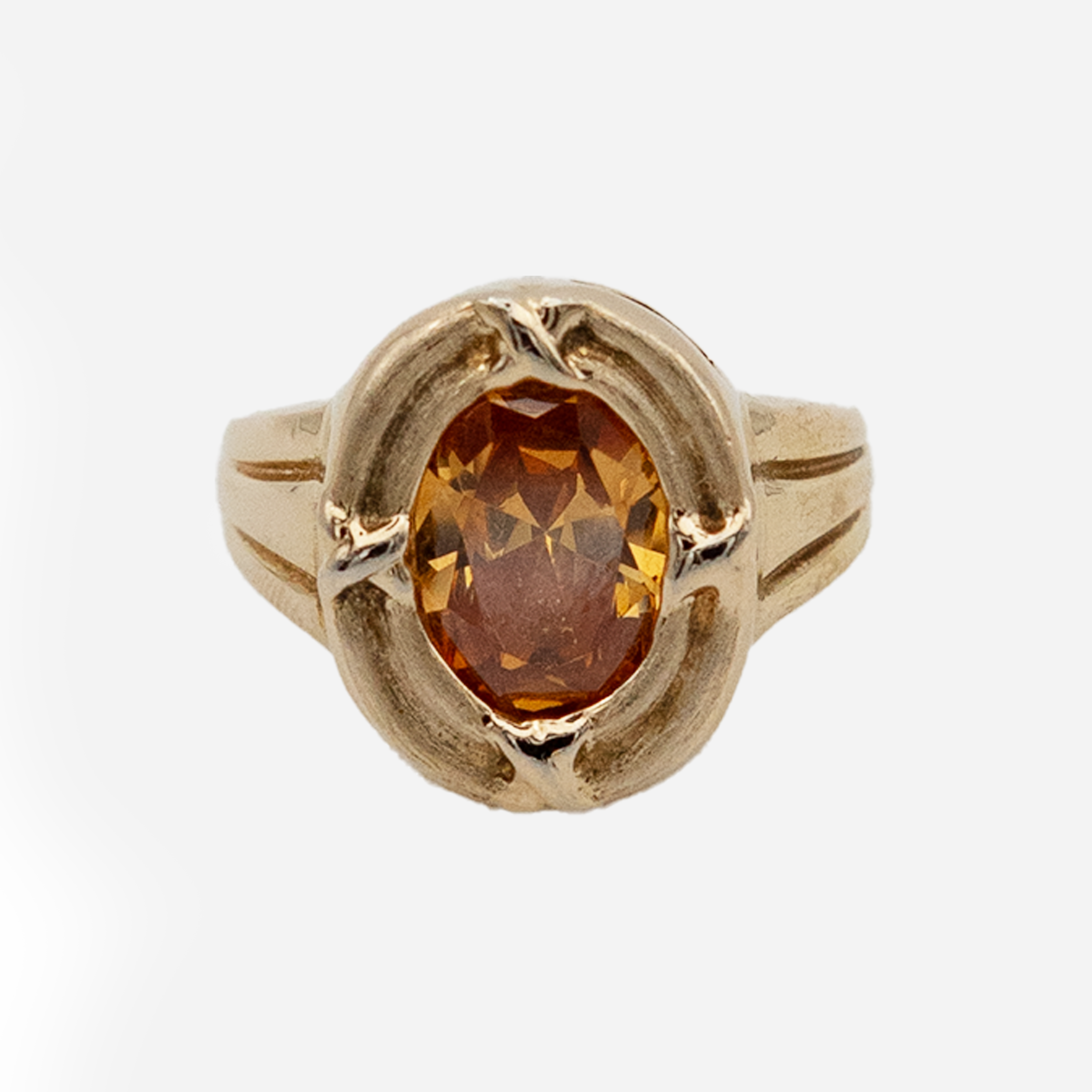 Vintage Gold-Vermeil Citrine Statement Ring