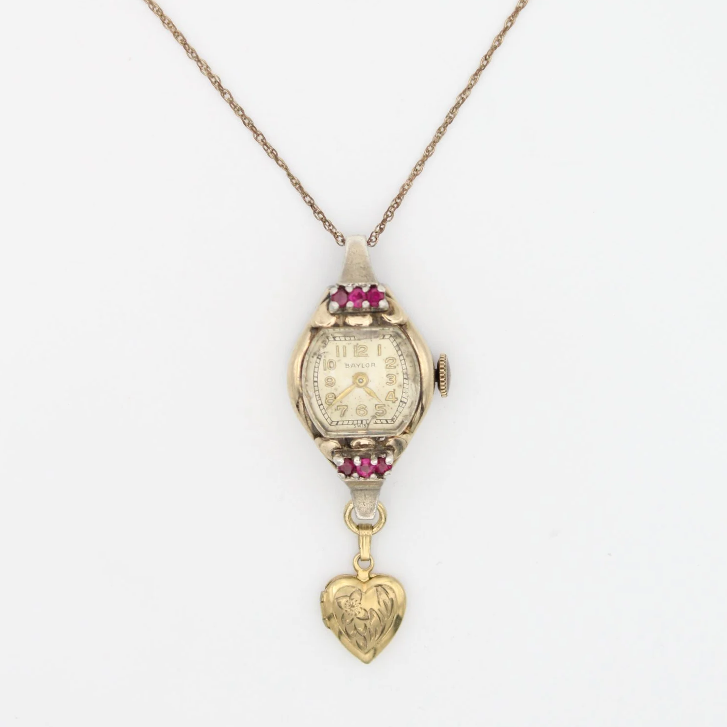 Reworked Vintage Watch Pendant Necklace