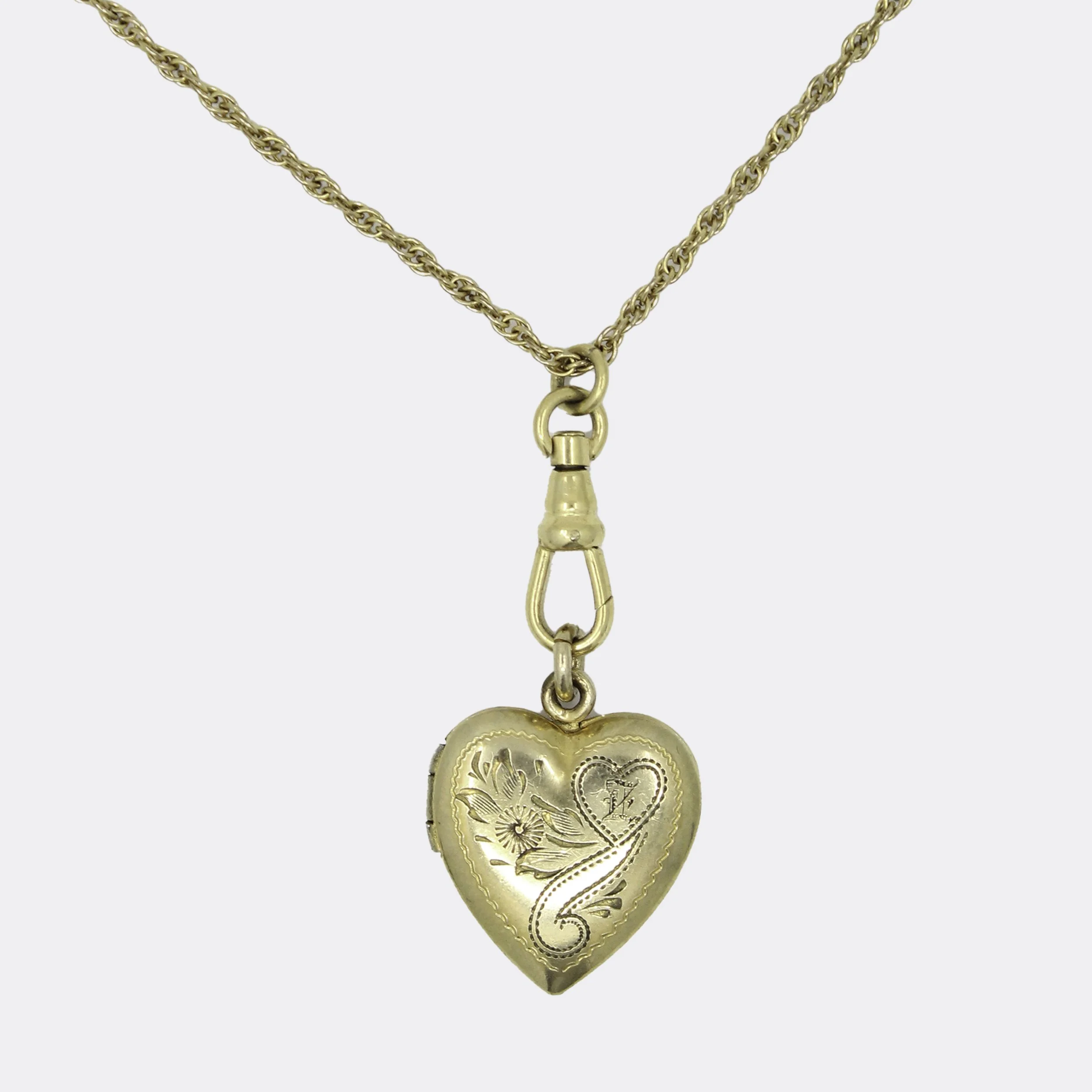 Vintage Gold-Filled "E" Heart Locket Necklace