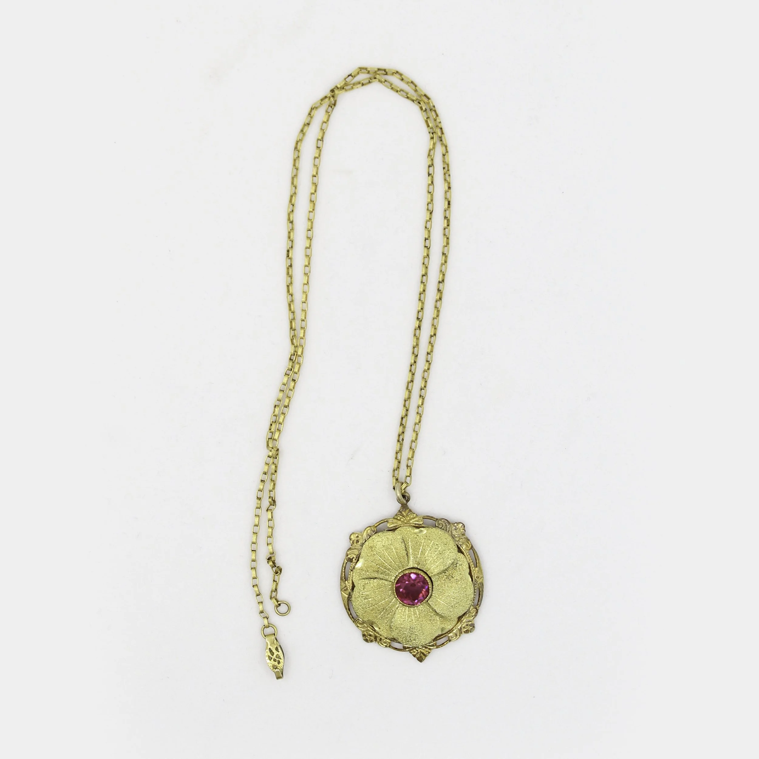 Vintage Gold Filled Flower Pendant Necklace