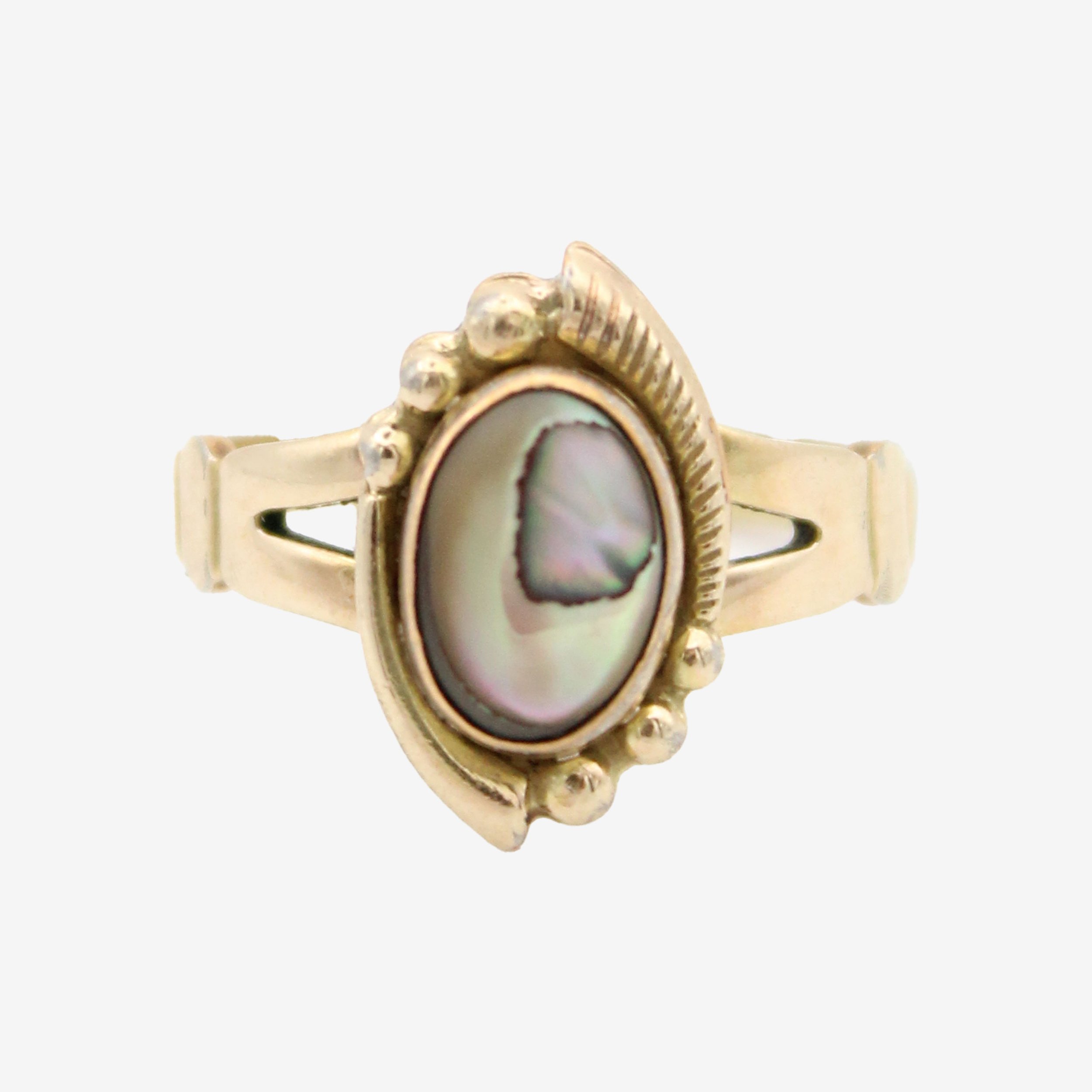 Vintage Gold-Filled Abalone Ring