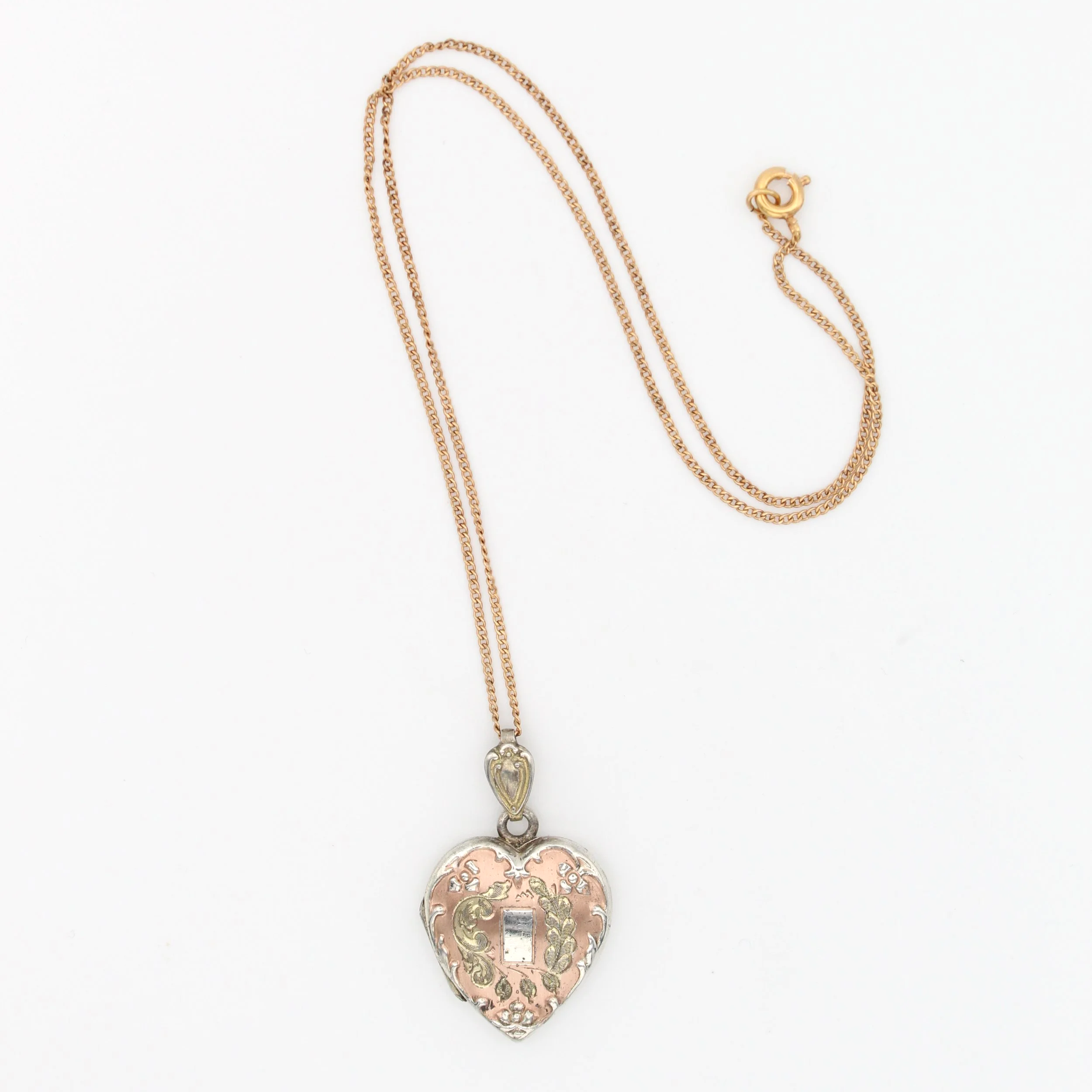 Vintage Rose Gold-Filled Heart Locket Necklace