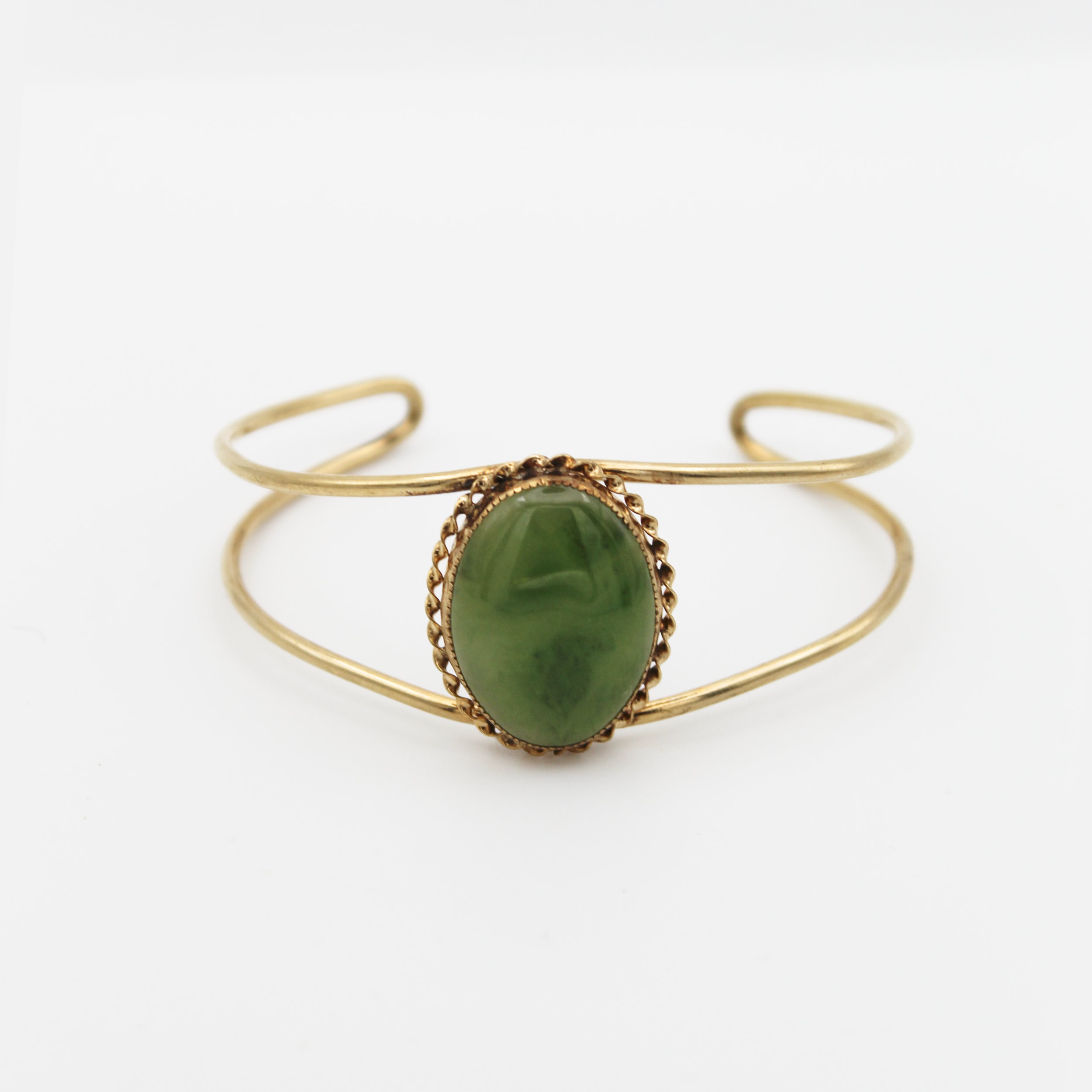 Vintage Gold-Filled Aventurine Cuff