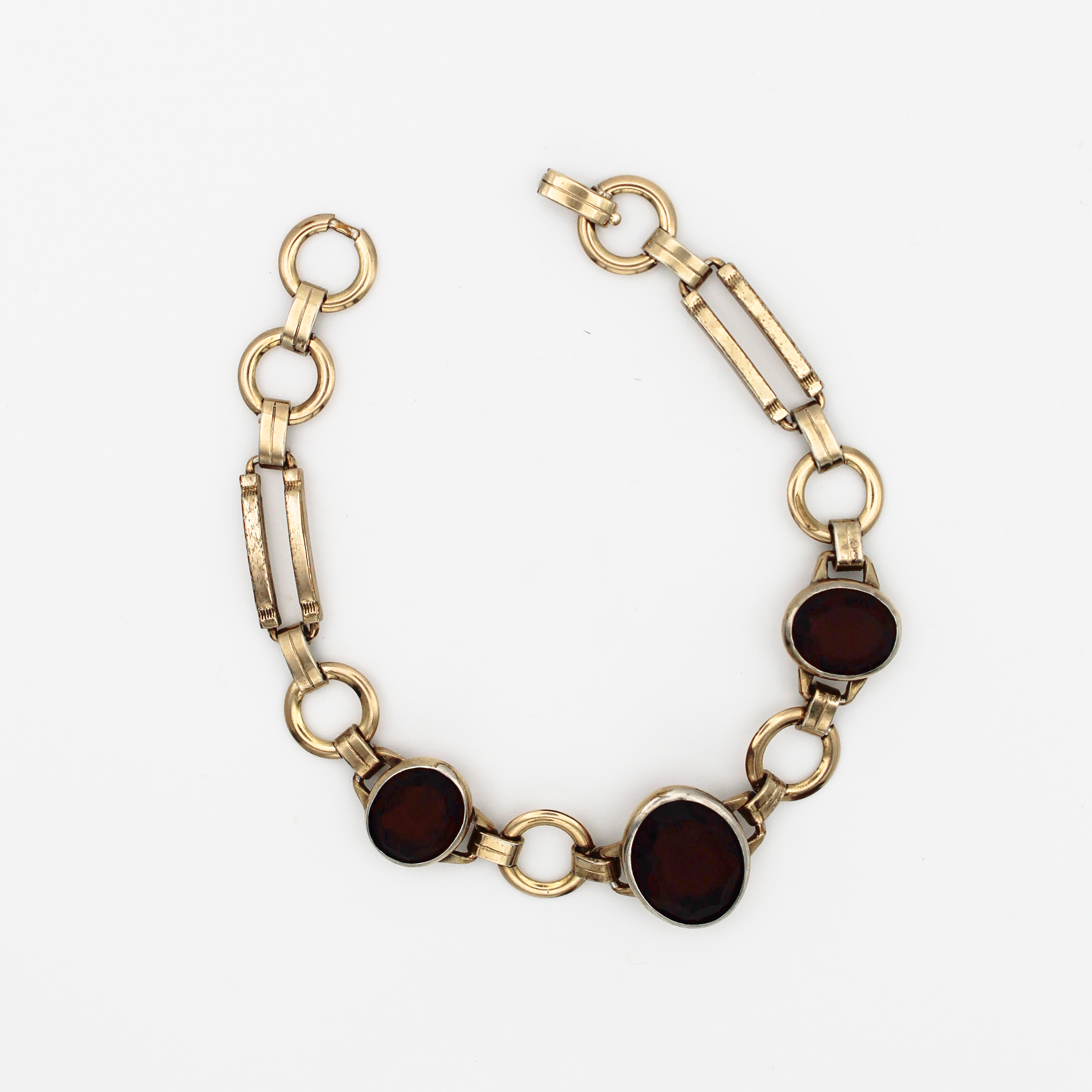 Vintage Gold-Filled Amethyst Bezel Bracelet