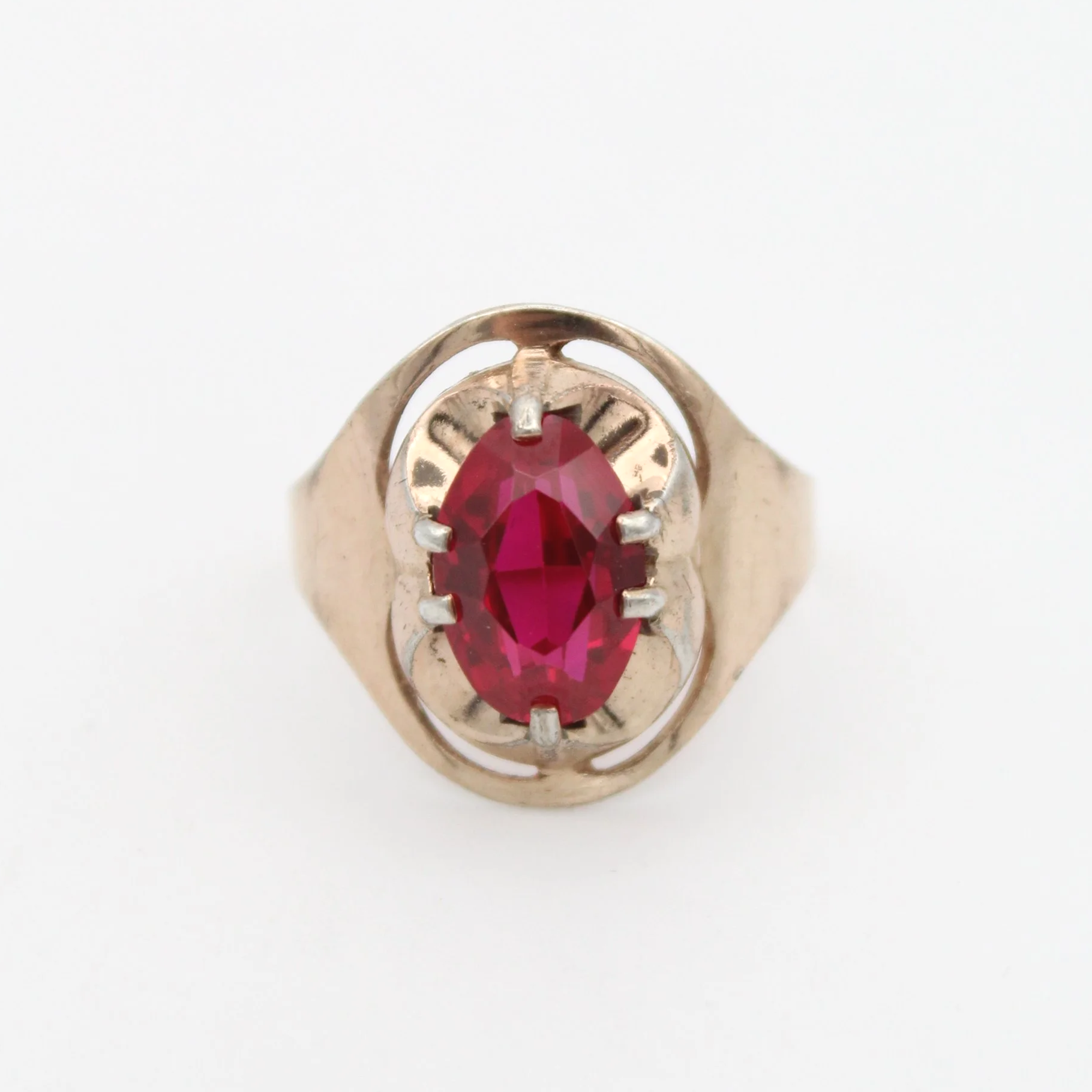 Vintage Silver Ruby Statement Ring