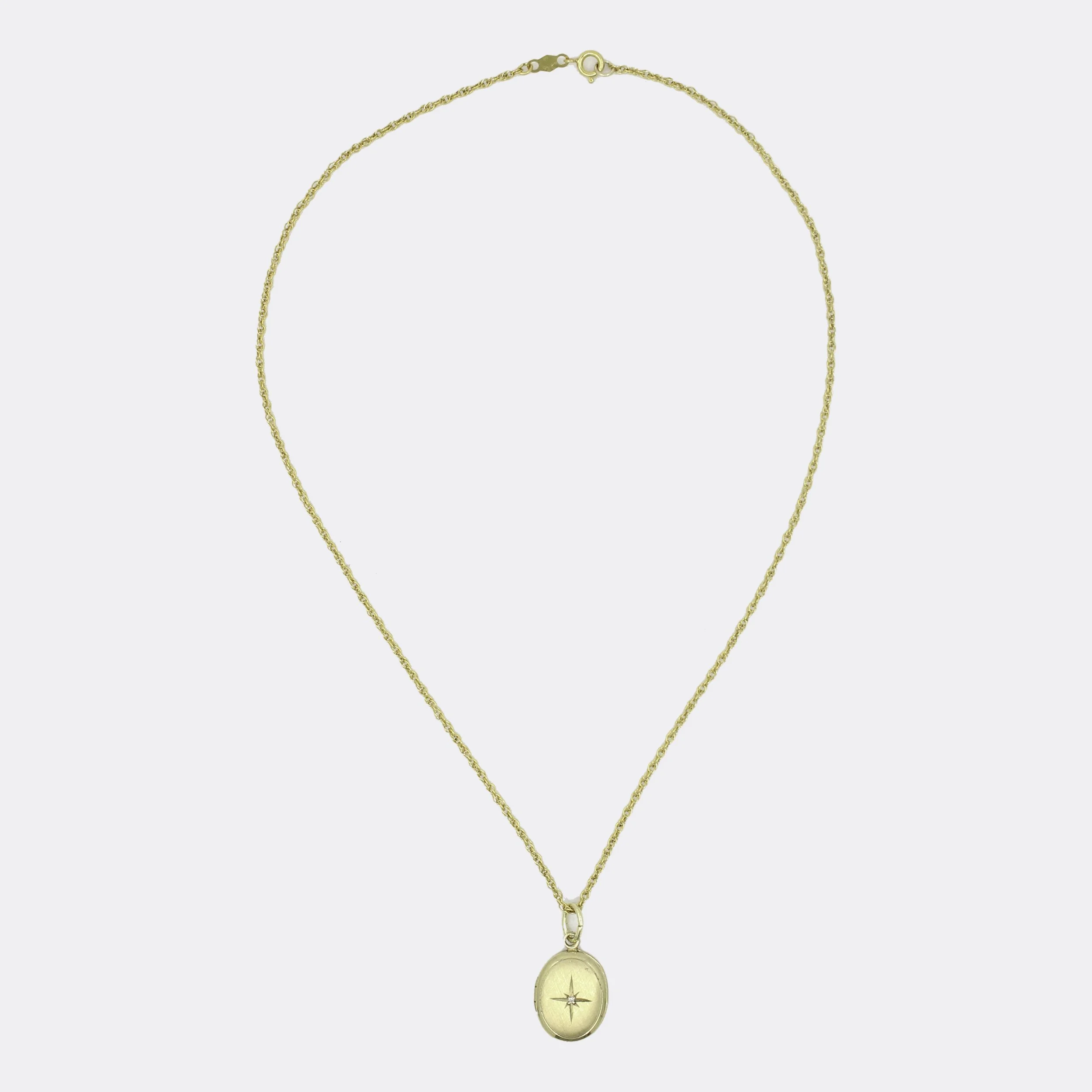 Vintage Gold-Filled Starburst Locket Necklace