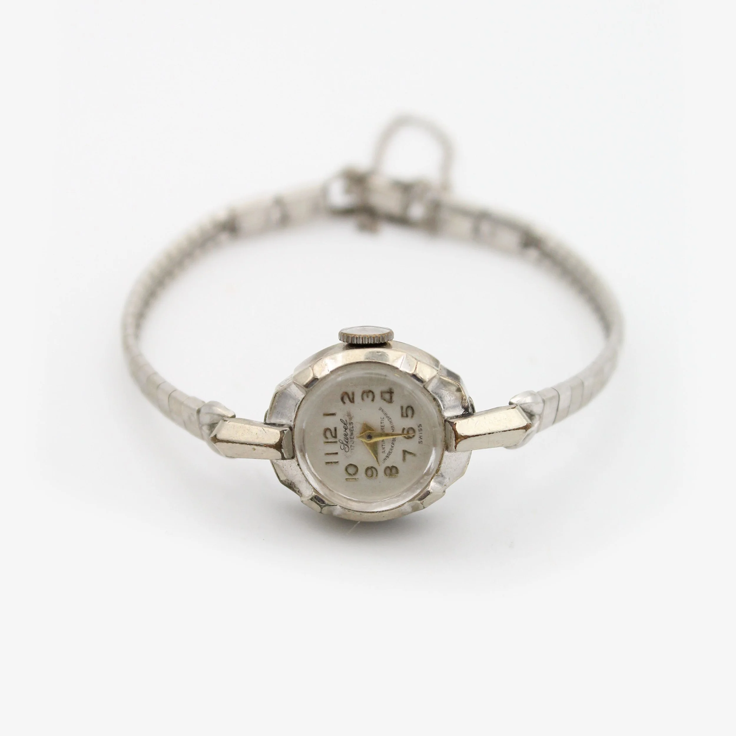 Vintage Savel White Gold-Filled Watch