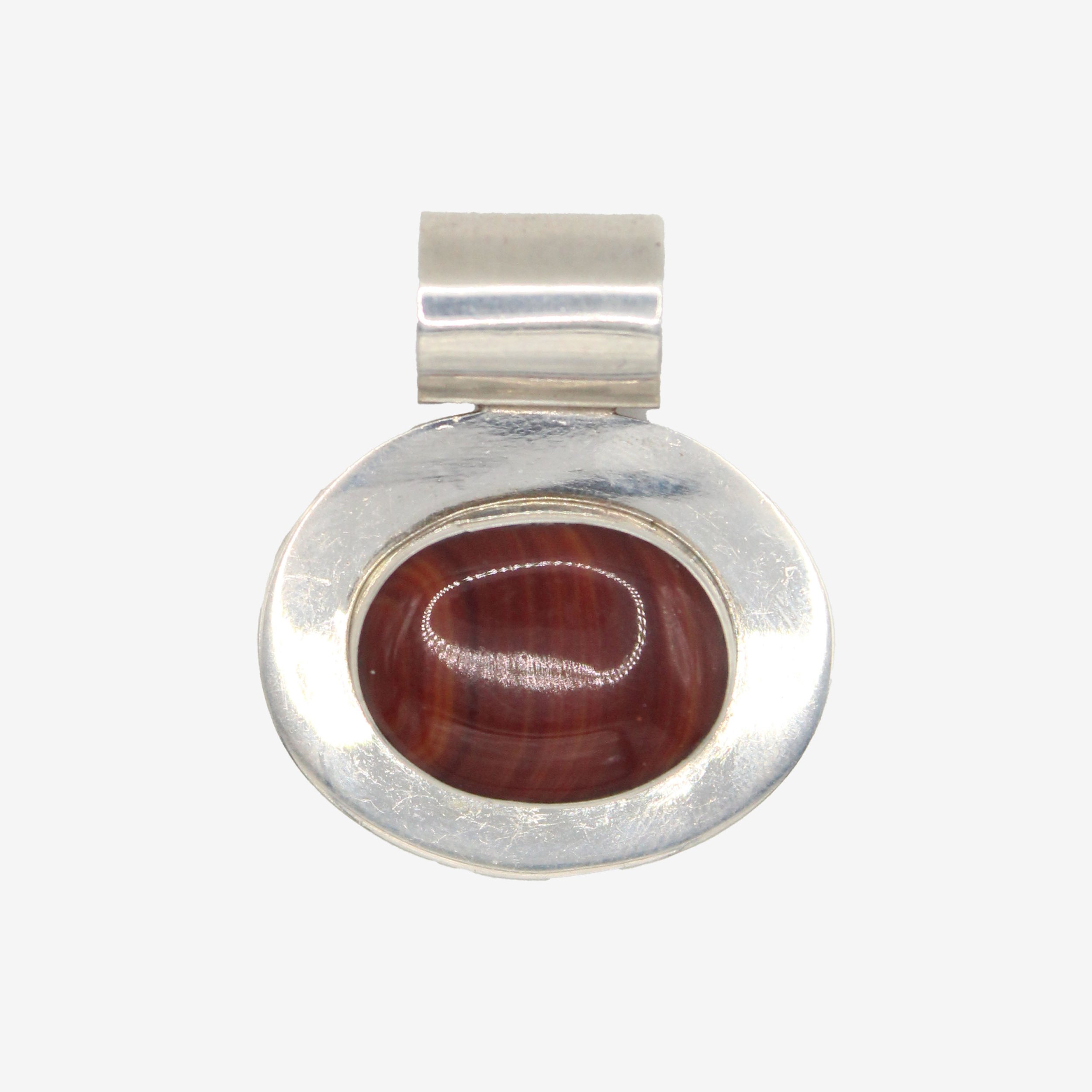 Vintage Sterling Silver Red Agate Pendant