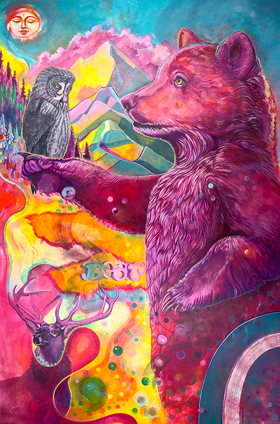 Wisdom Keepers  • Acrylic on Canvas •  99 cm x 147 cm x 5 cm. •  c.2025 • click on image for link to order a Ltd. Ed. Print of 50