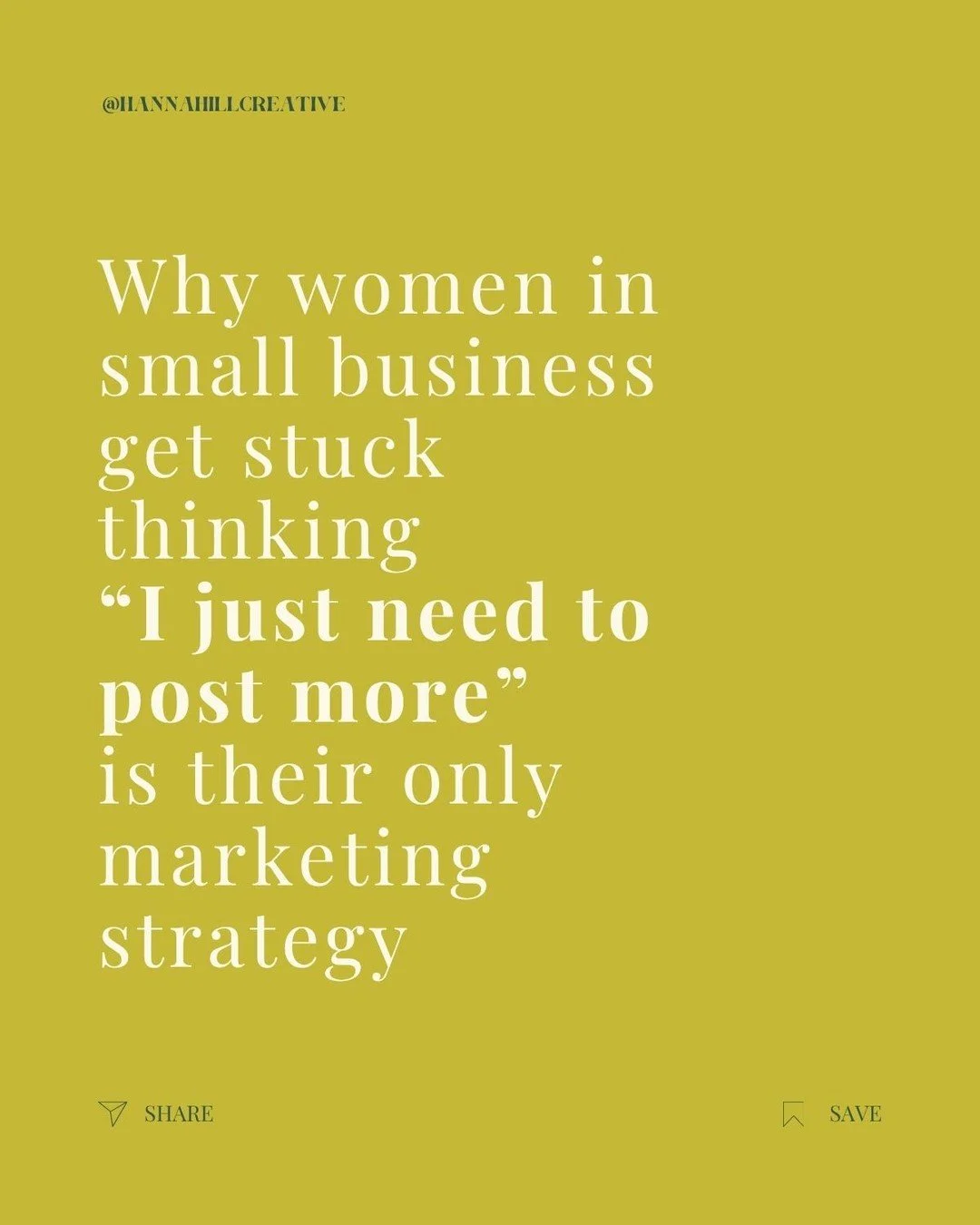 Marketing gets SO much easier when you have clarity.
.
When you get out of the &ldquo;I just need to post more&rdquo; rut and actually know WHAT you&rsquo;re saying, WHY you&rsquo;re saying it, and whether you even need to be posting it in the first 