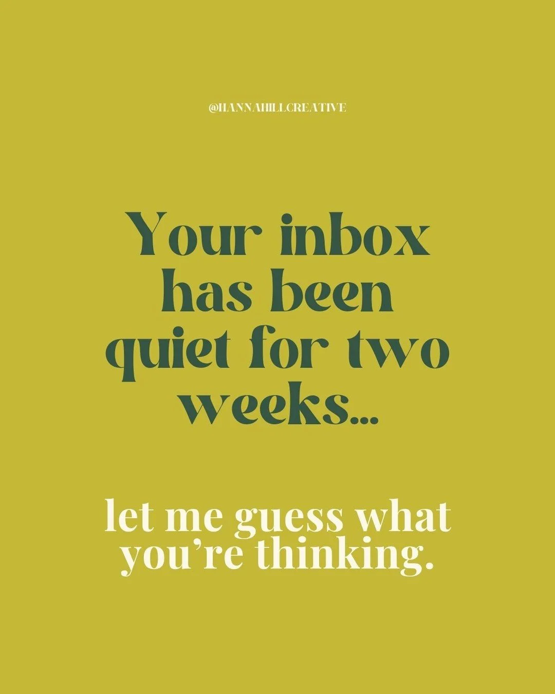 Your inbox has been quiet for two weeks and suddenly you're questioning every marketing decision you've ever made. 😂
.
Maybe you need to post more.
Maybe your website needs a complete overhaul.
Maybe you should be networking more.
Or maybe that 30-d