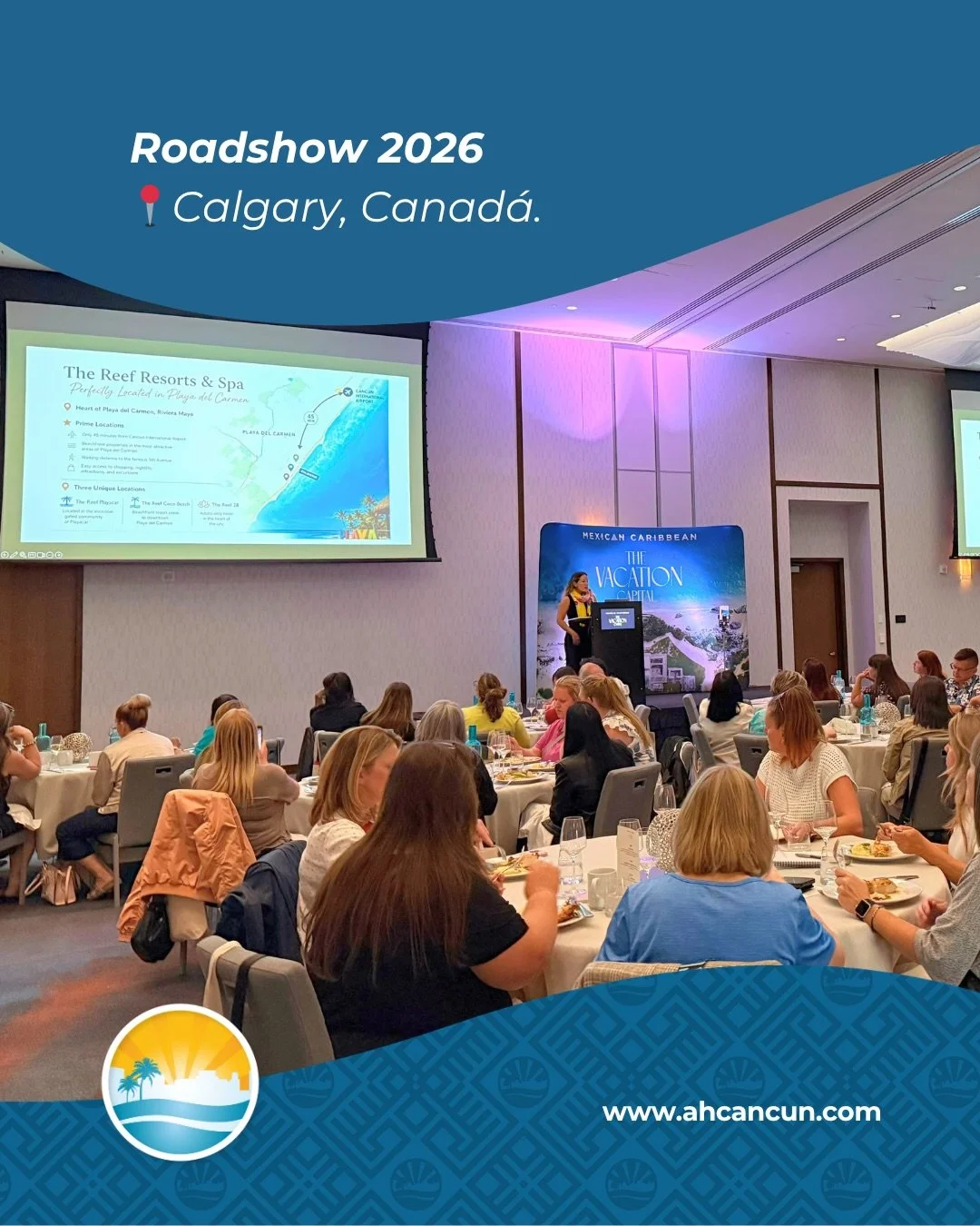 Reunimos a m&aacute;s de 80 agentes de viajes en Calgary, Canad&aacute; en el #Roadshow; quienes mostraron un gran inter&eacute;s por descubrir la magia de Puerto Morelos e Isla Mujeres, as&iacute; como por profundizar en el segmento de bodas y turis