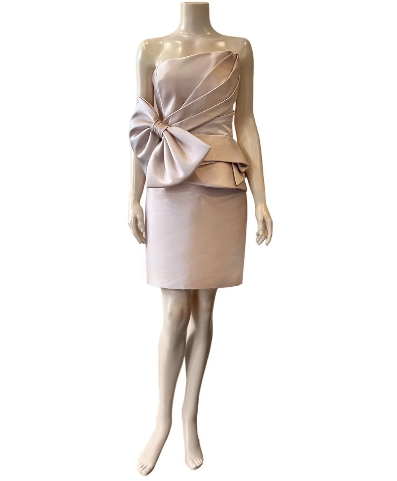 Pink Draped Zibeline Strapless Dress. Style No. ED624(B)