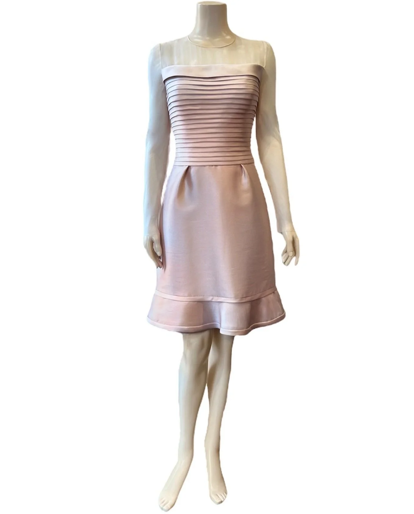 Pink Chiffon and Zibeline Dress. Style No. DR154(B)