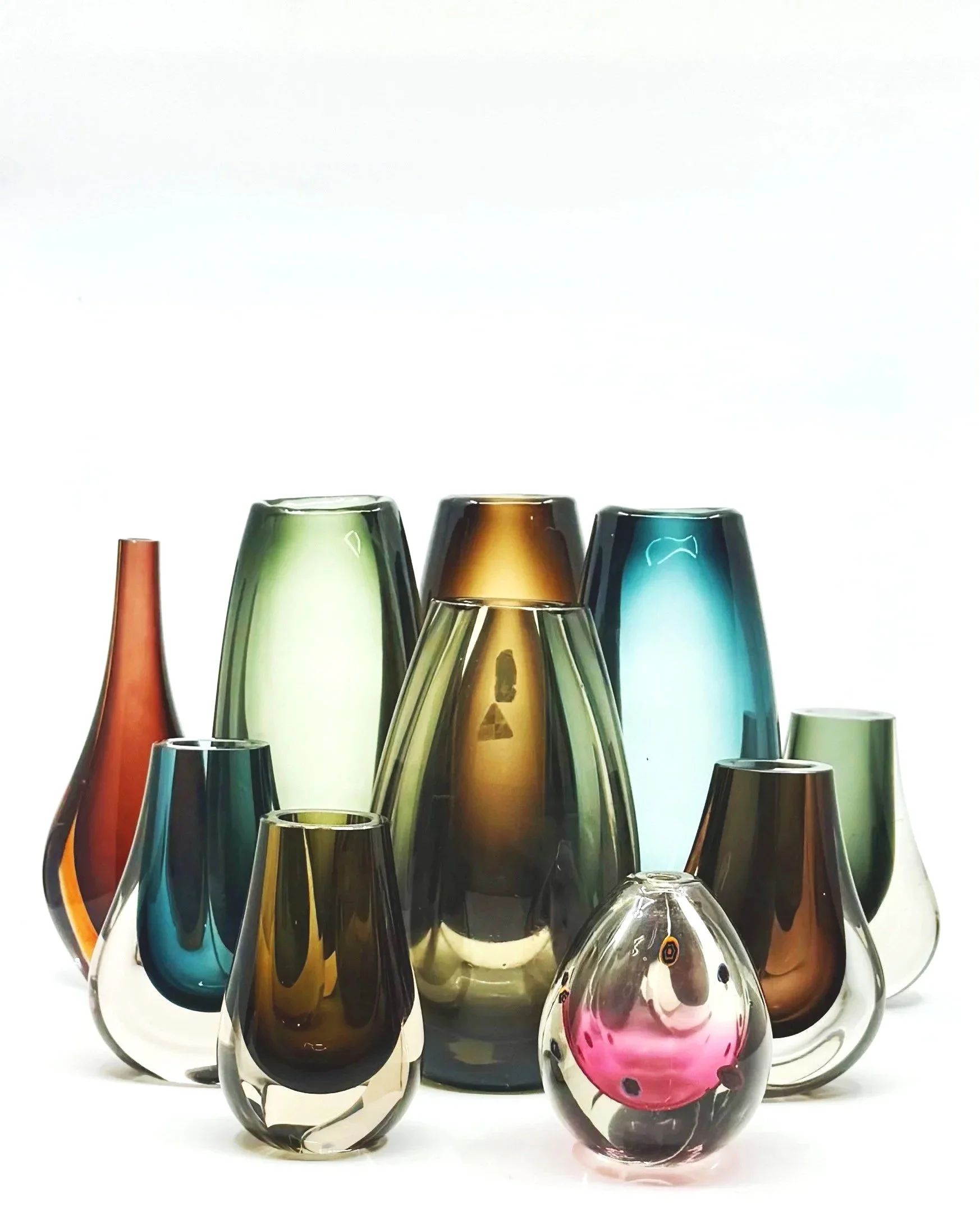 A Collection of Vintage Whitefriars Vases by Geoffrey Baxter