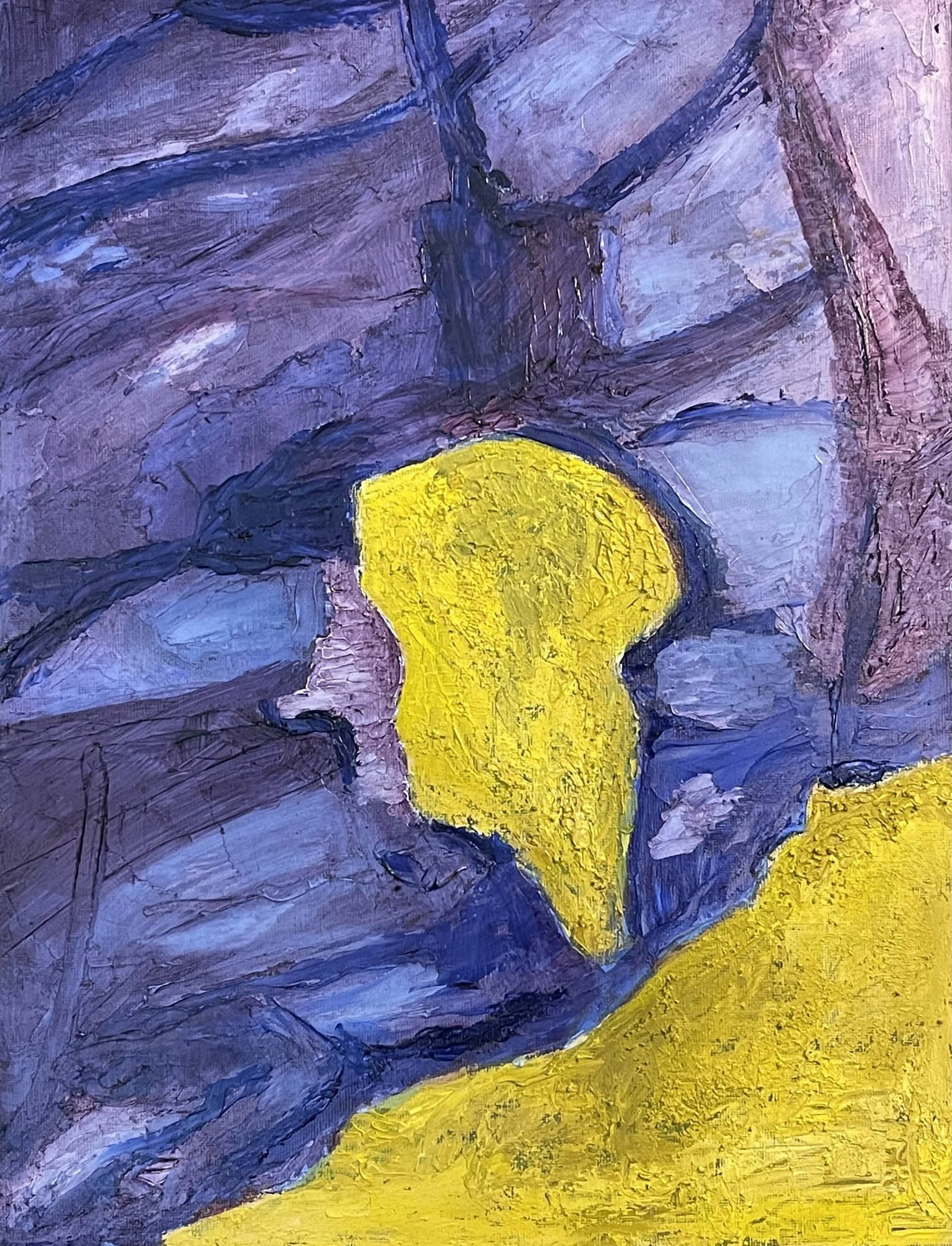 Redding, P., Abstract rockpool, 2021, oil with texture on board, 30.5 cm x 38 cm