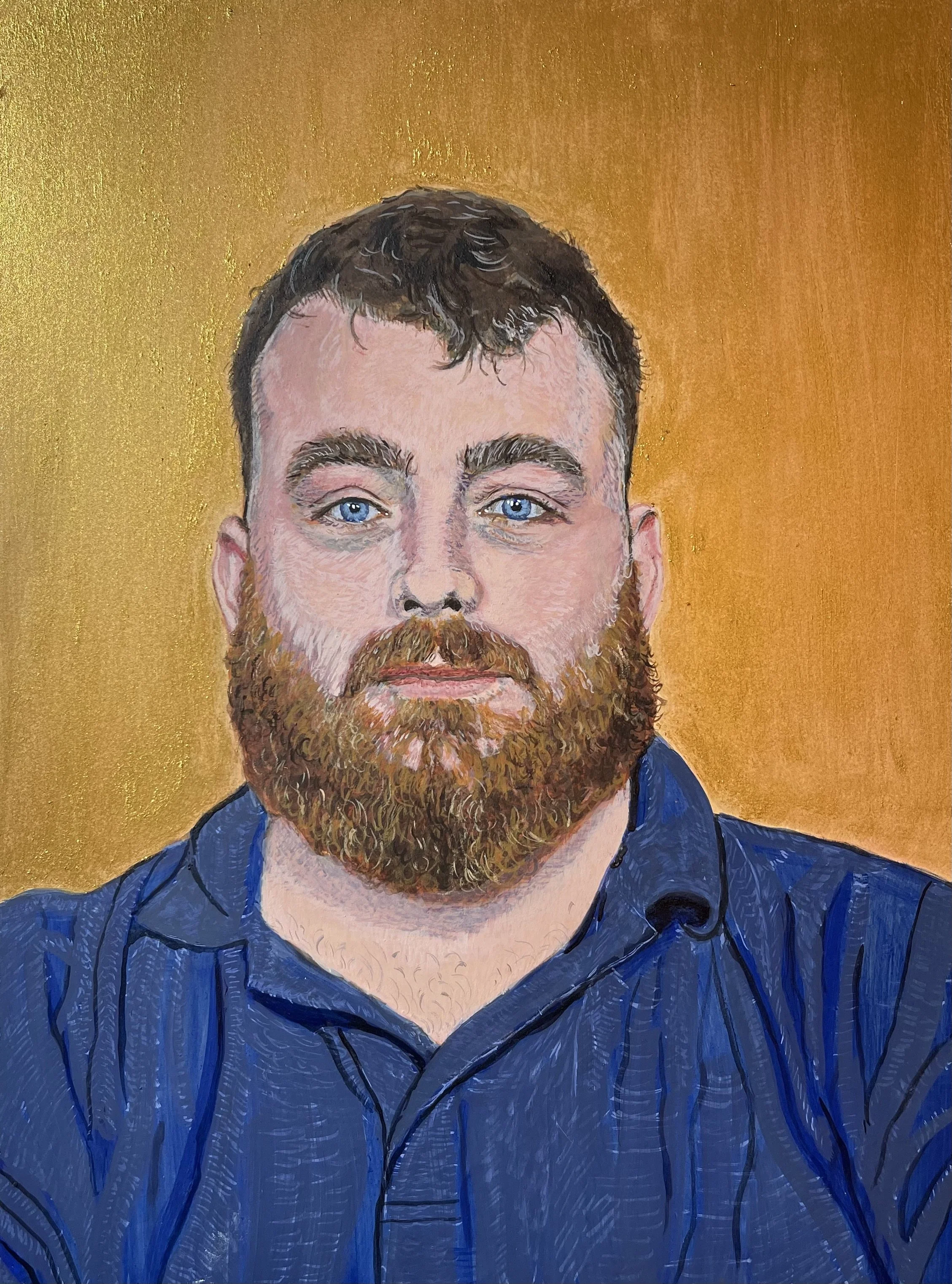 Redding, P., Commission - Fred Jupp -  2024, egg tempera on gesso panel, 30.5 cm x 22.5 cm