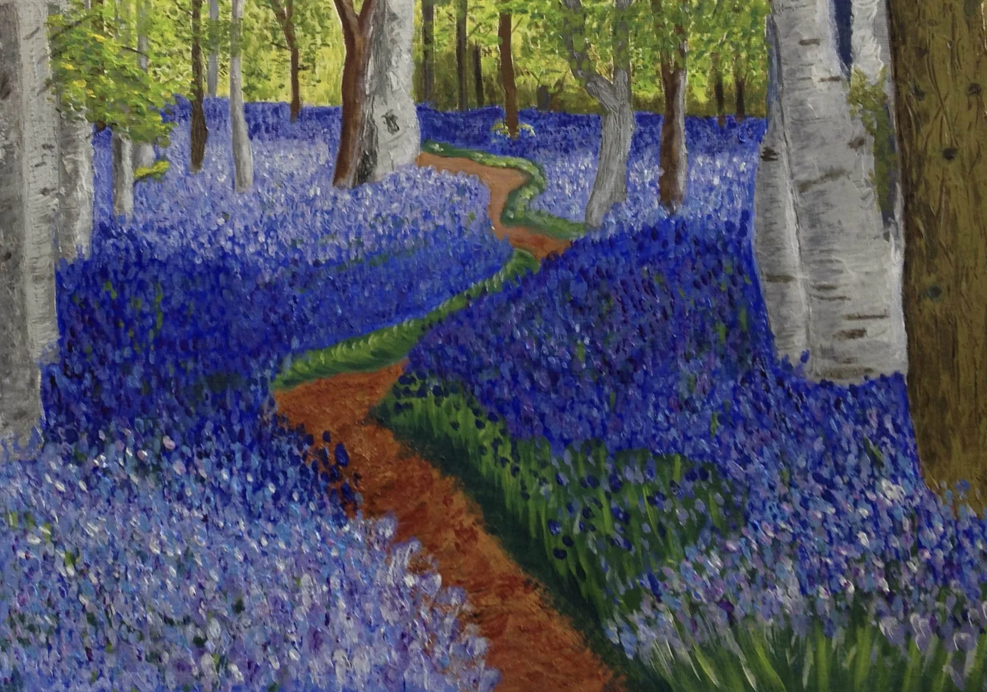 Redding, P., Bluebell wood, 2014, acrylic, 24 cm x 29.7 cm