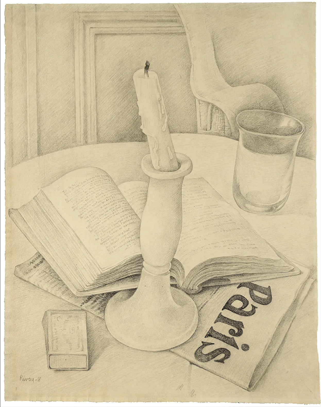 Diego Rivera, Still Life with Book and Candle, 1918, Mary-Anne Martin Gallery