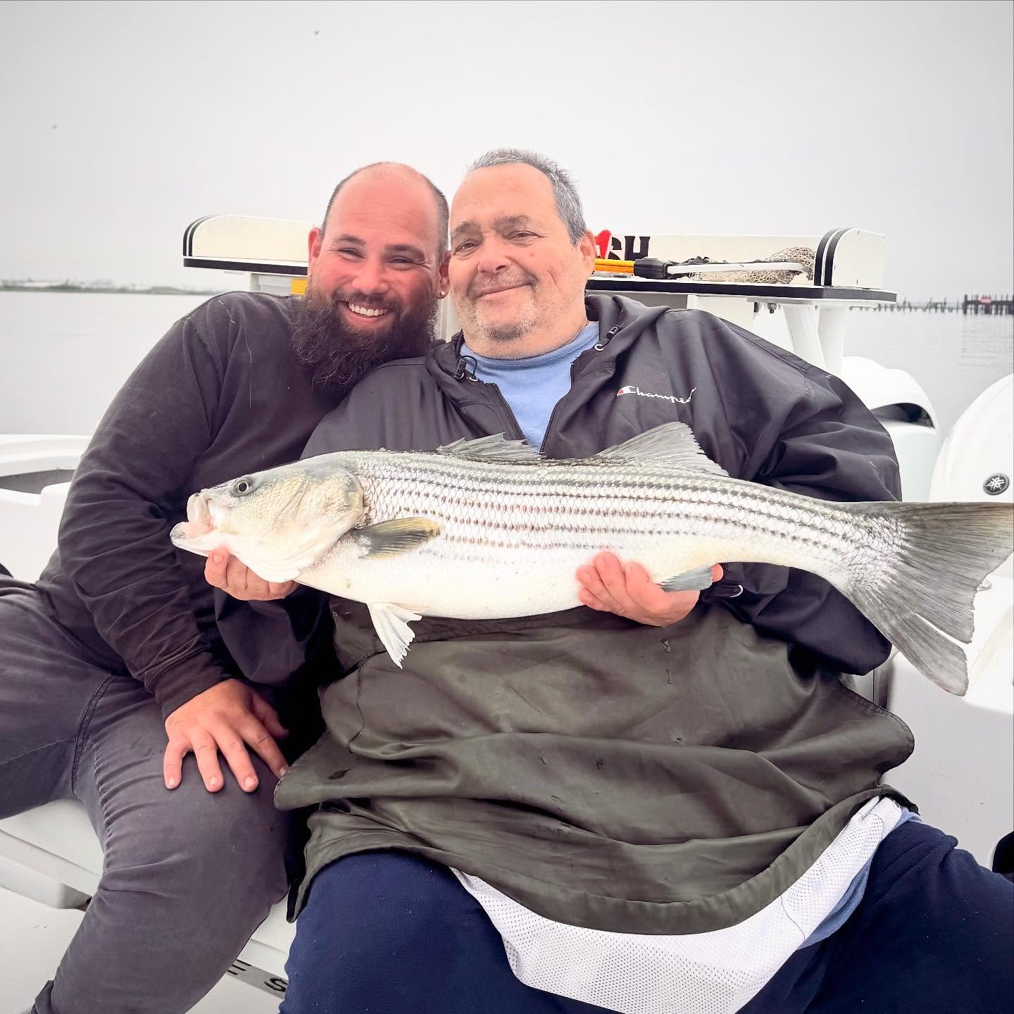 Had Frank &amp; friends back on with us today to catch some bass. Bait was a little tough this morning but once we loaded up it was a steady pick with an easy limit and lots of releases 🤘We're booking tuna and mixed bag trips out of Moriches July-Se