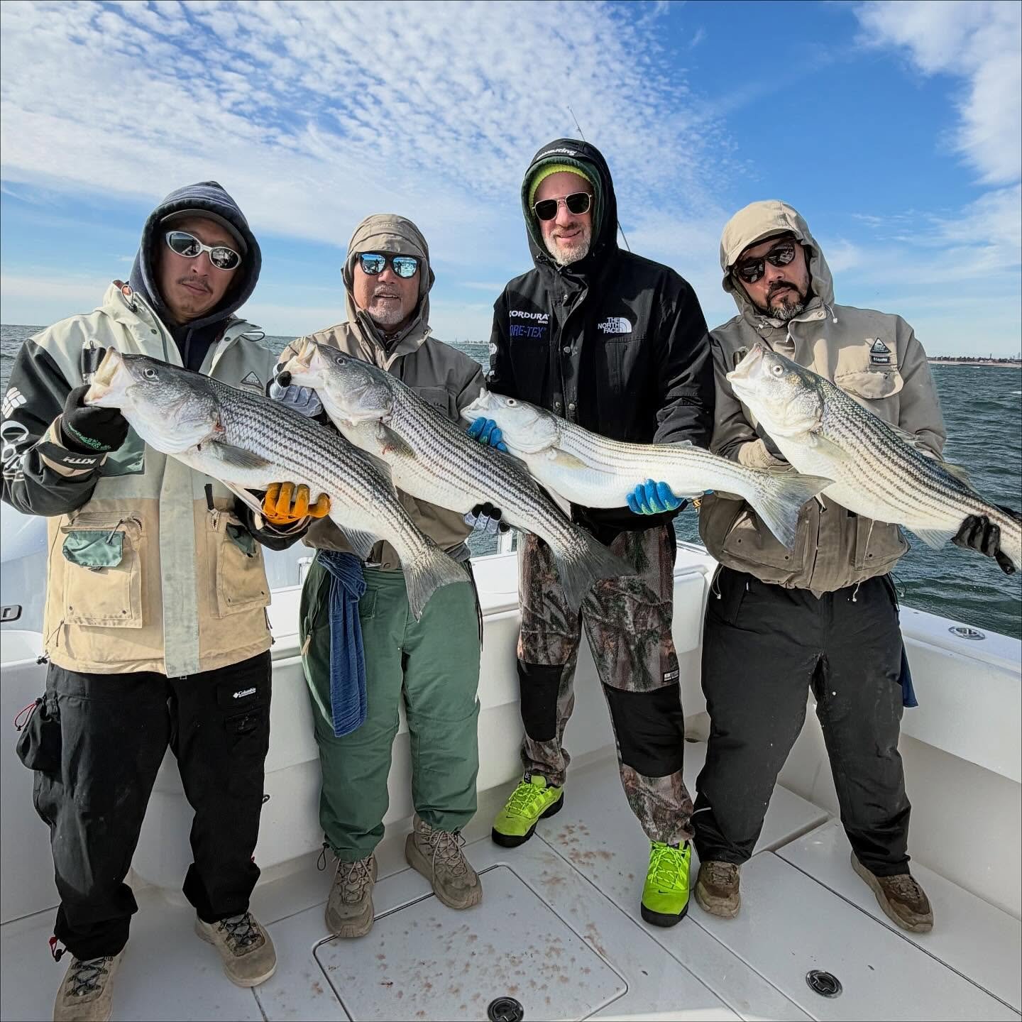 Another fun one with Mikol &amp; the boys today. Conditions were a little rough but the guys fished hard, got an easy limit &amp; plenty of releases, we even got a couple casts into Bluefin in 29 feet of water 🤘