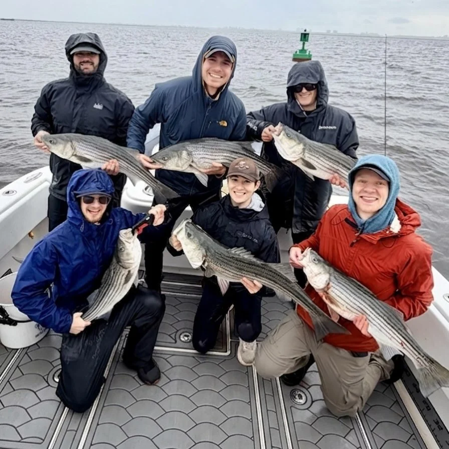 Saturday afternoons can be hit or miss with the crowds &amp; bait hard to net, but the forecast sent everyone home early &amp; we had the bite all to ourselves today! The bunker gods were kind to us and we loaded the wells quick, then it was off to t
