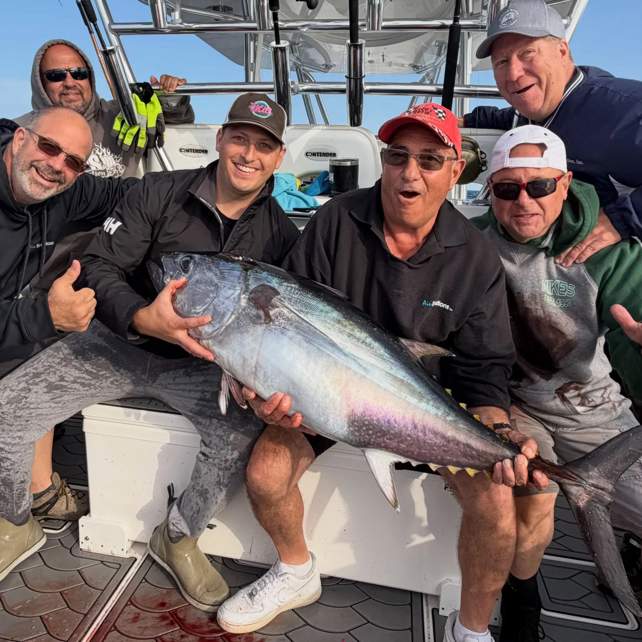We had a surprise 70th birthday charter for Mike today surrounded by friends &amp; fam! Conditions were pretty nautical all day but the guys fished hard &amp; hung on tight to put 2 nice Bluefin in the box &amp; fought a bunch more. Also turns out me