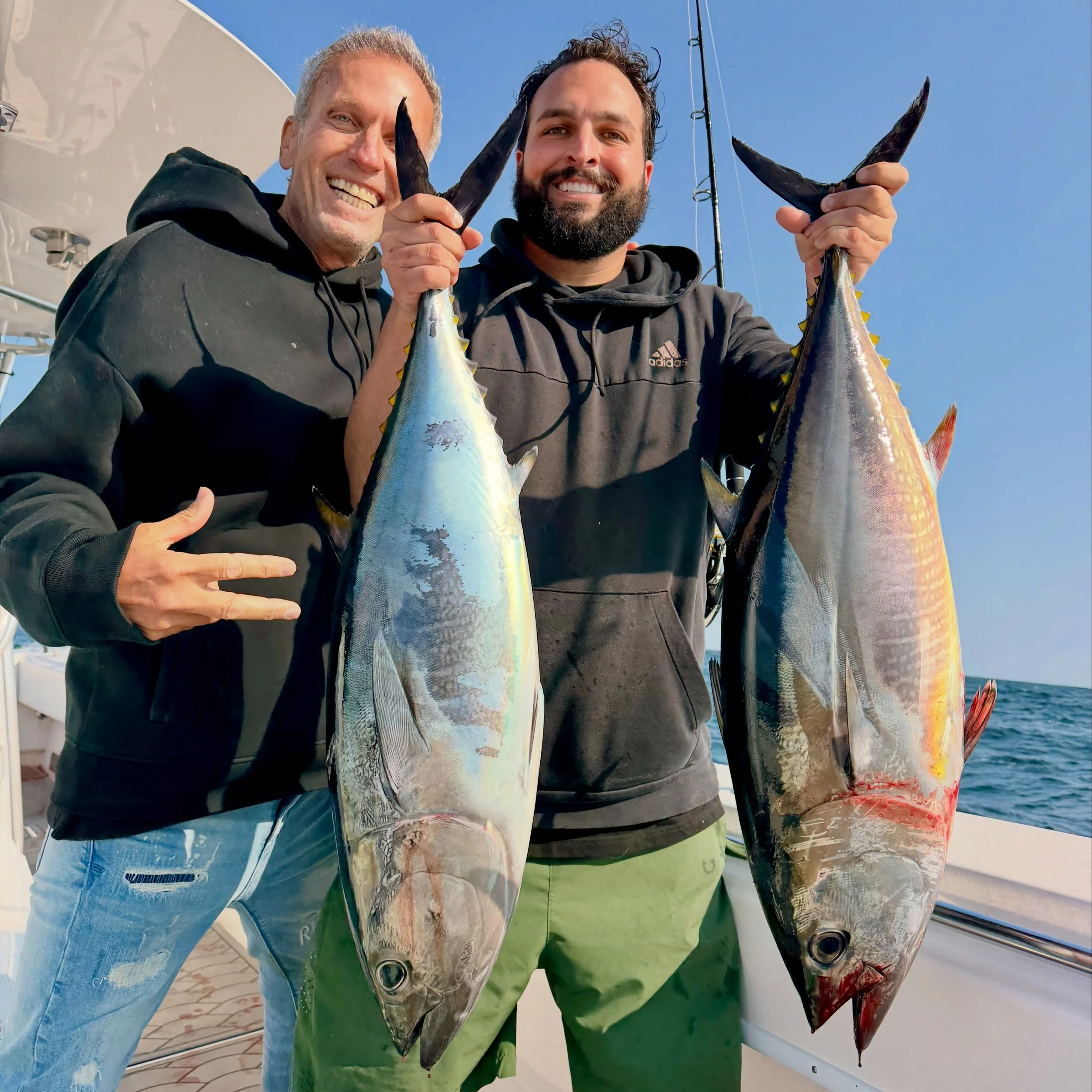 Great morning on the Bluefin grounds with Austin &amp; his Pops today! The fish were chewing good &amp; we went 3/6 on a mix of live squid, jigs and the trusty RonZ before turning &amp; burning back for an early lunch. 
Go to www.rockfishcharters.com
