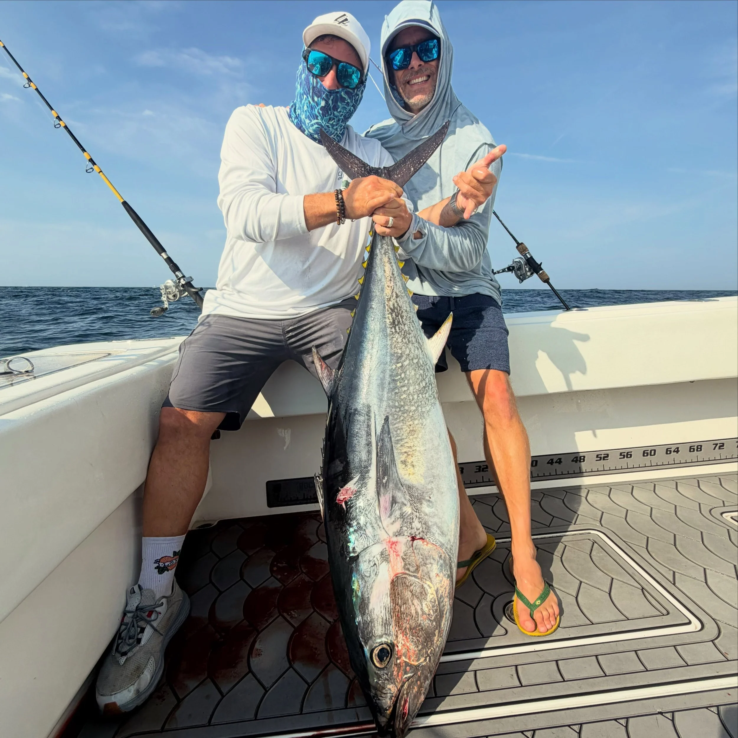 Another fun day with Michael &amp; friends today! The Yellowfin were chewing their heads off all morning with a nice 50&rdquo;+ BF to keep things interesting. They didn&rsquo;t want a lot of meat so we only kept 3, released another then went &amp; ca