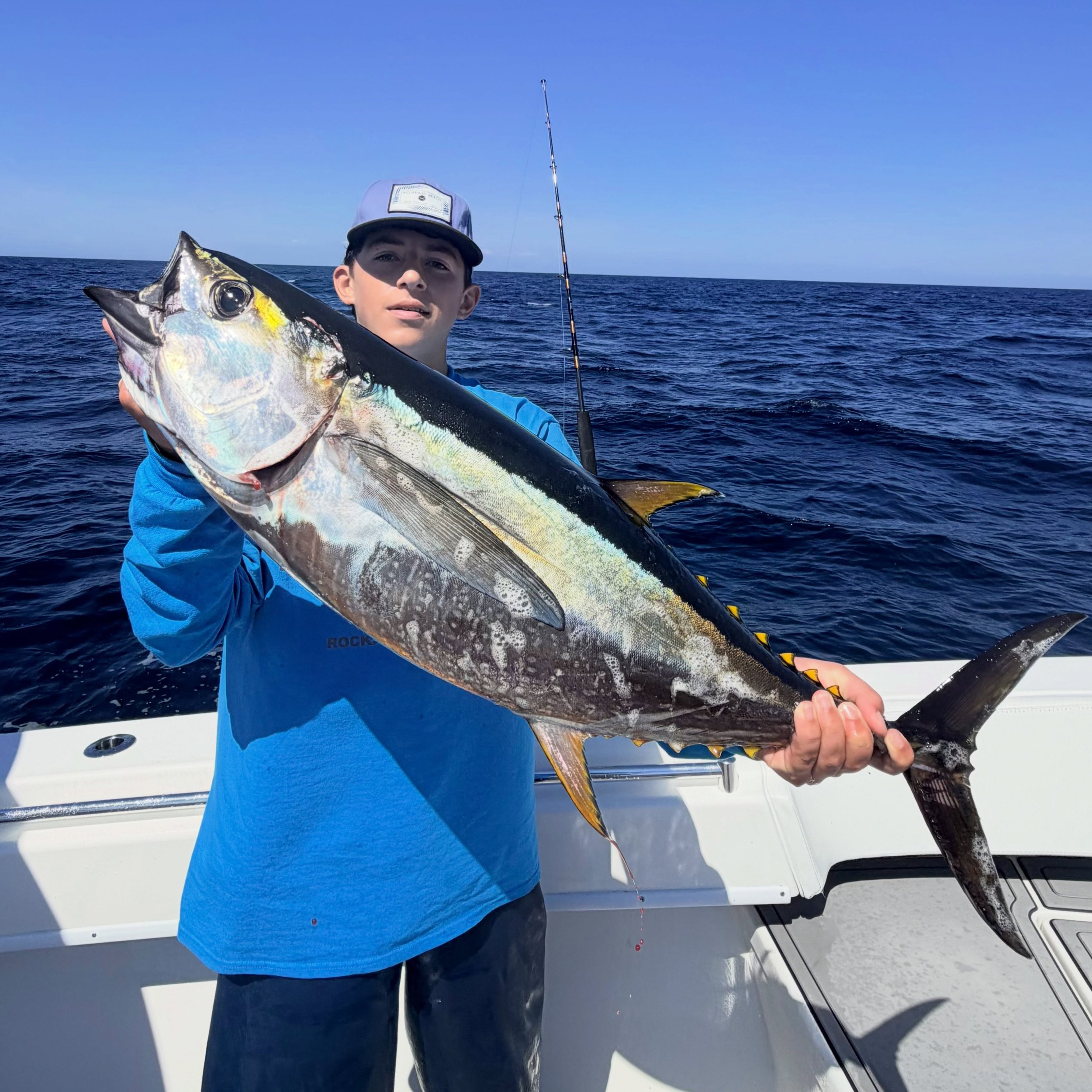 Had Curtis &amp; the gang back out with us today, this time for a Tuna trip. We got there in the dark but the bite was finicky till noon &amp; they managed to end the day 4/5 with a mix of Yellowfin &amp; Bluefin. Way to stick it out guys! 
Grab thos