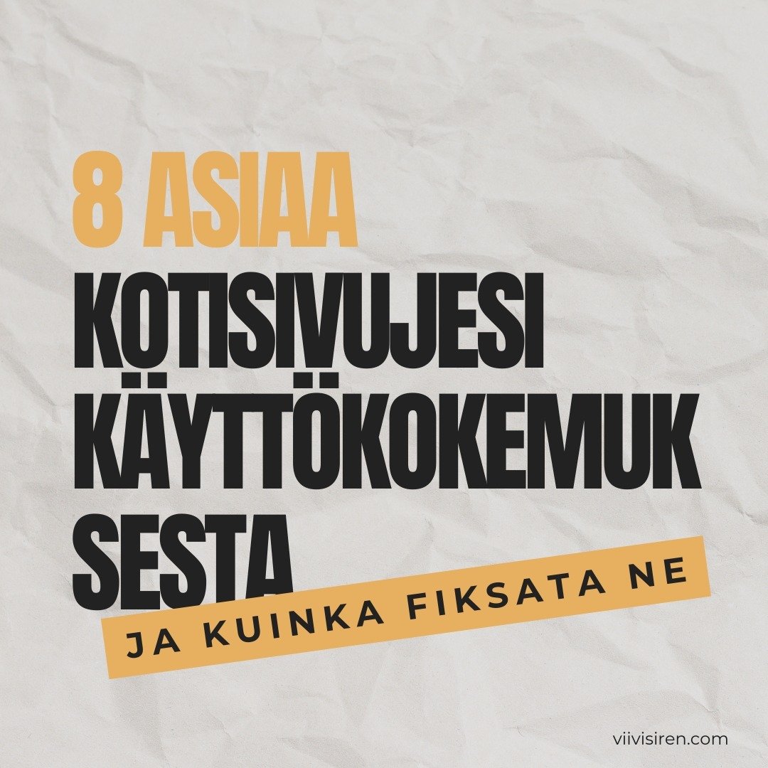 K&auml;si pystyyn, kuka on vieraillut kotisivuilla jossa teksti ei erotu taustasta ja fontti on niin super pient&auml;, vaikka kuinka nuorilla silmill&auml; katselis? 🙋&zwj;♀️ Lue tarkemmat vinkit mun sivuilta l&ouml;ytyv&auml;st&auml; blogista!

Ka