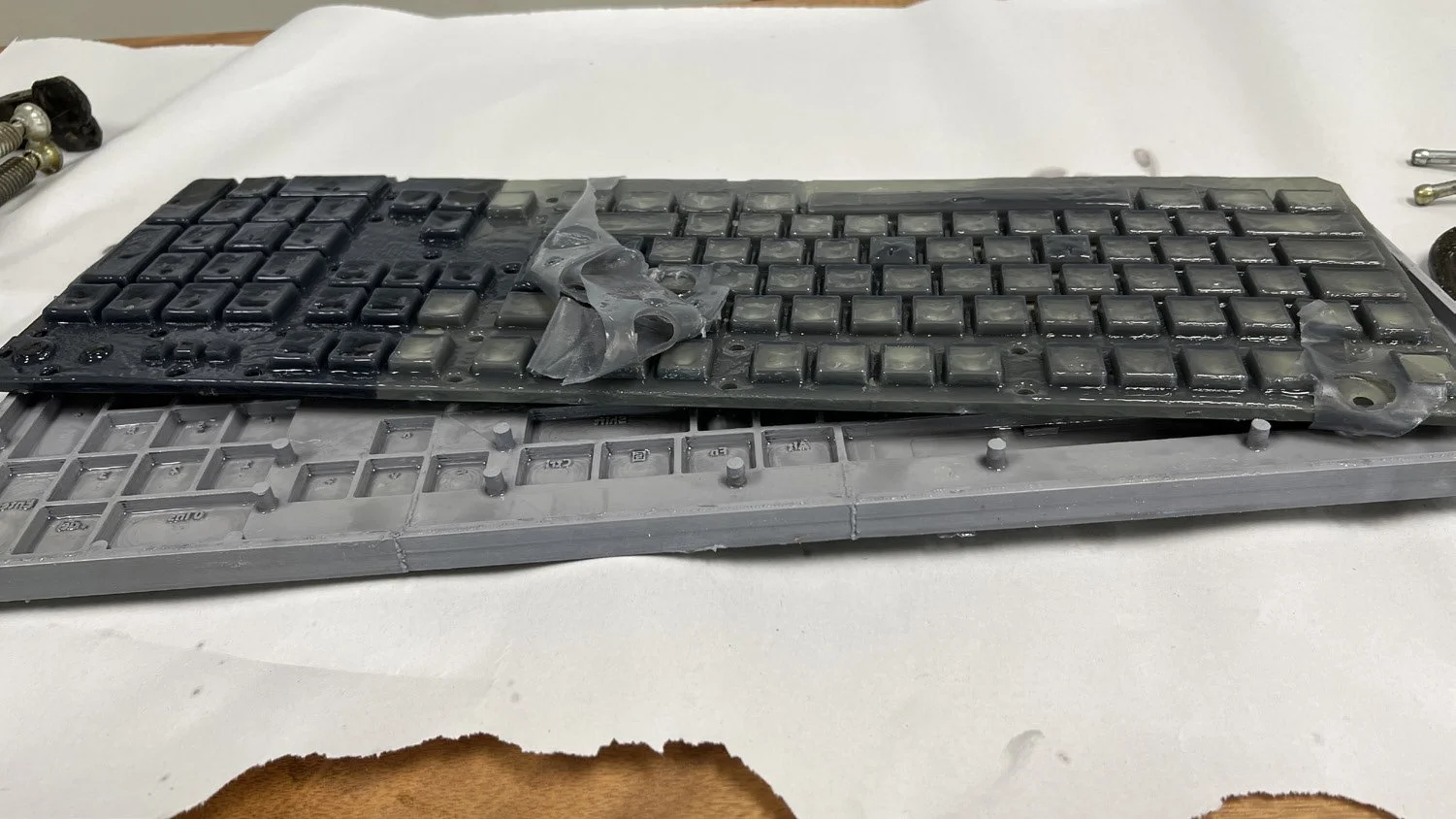 As seen, the curing process for the silicone ultimately failed. Whether a result of inhibition or lack of additional curing time, this was a problem as I began to run out of time to complete the physical model. I set upon my backup plan, which was to