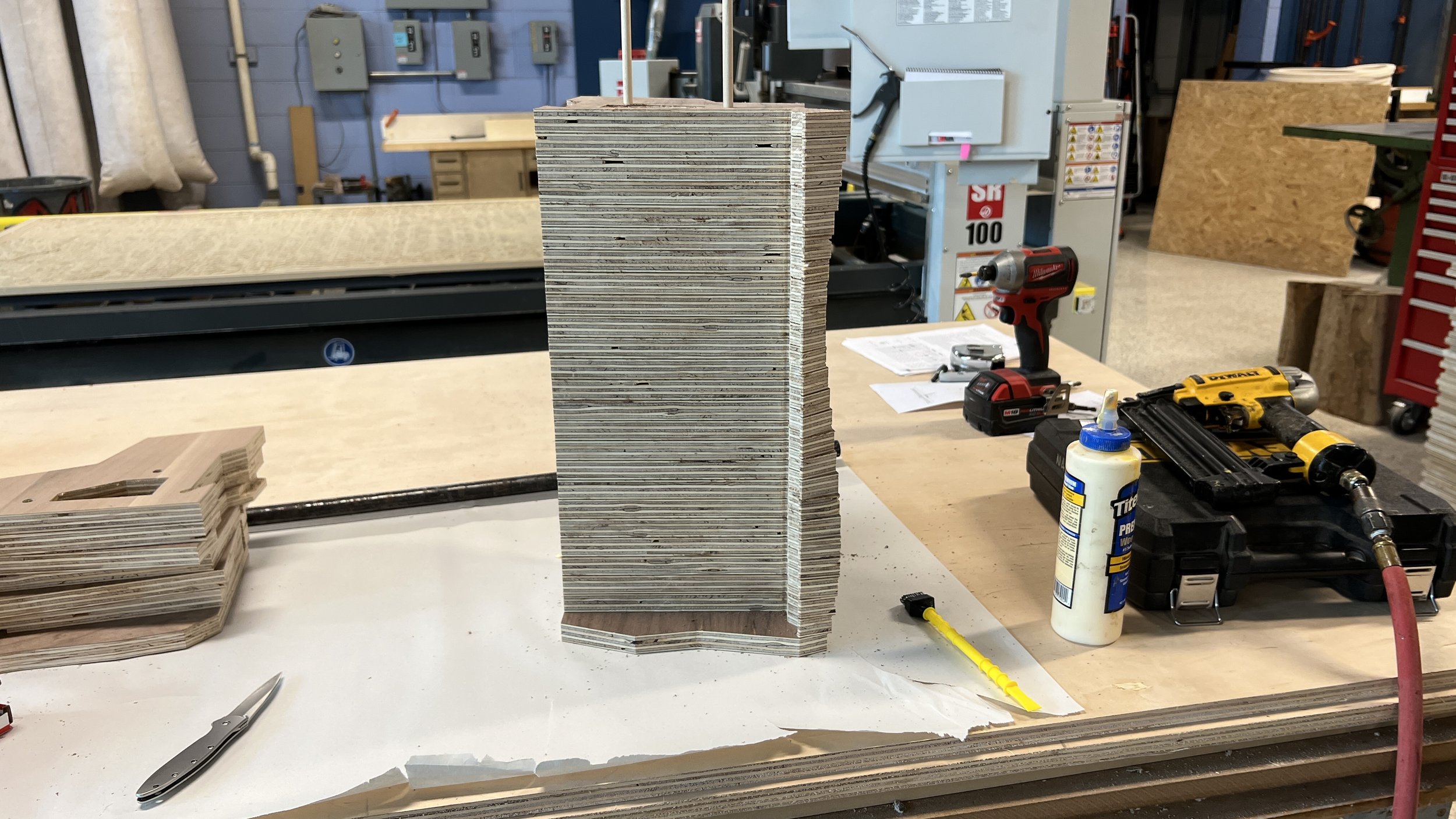 The shelf in these images is still missing the top and coat of Danish oil. All of these can be seen in the final gallery