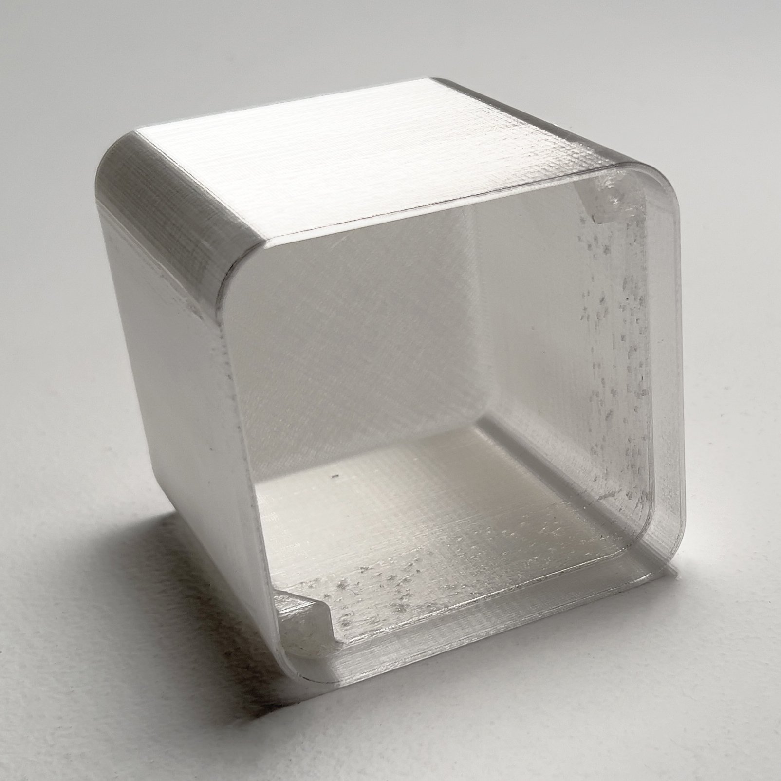 Though I learned from the mold, I lacked the time and funds to try again. I instead moved on to my contingency plan. I 3D printed the shell out of transparent PLA plastic and followed up by coating it in a layer of resin.