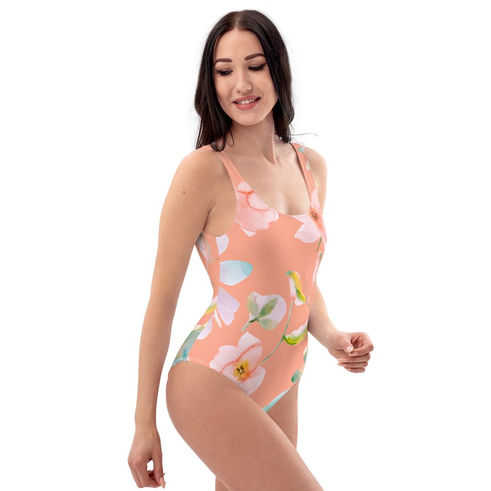 She Shed Coral One-Piece Swimsuit — Surface Pattern Designer Jacqueline  Maldonado Art & Design