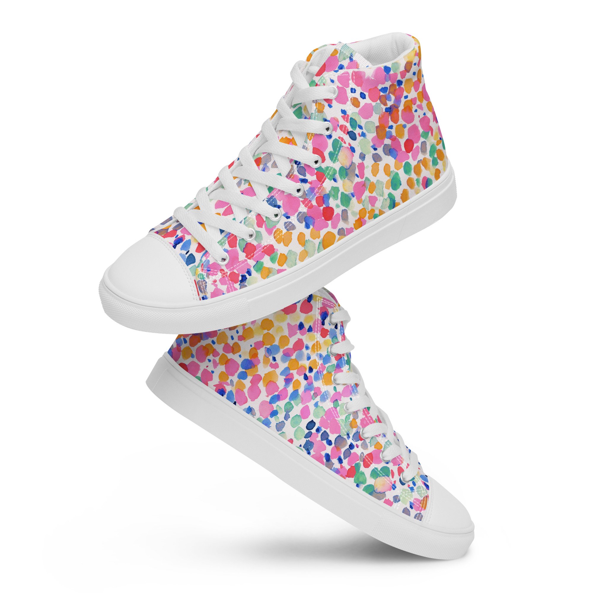 Pink Purple Blue Pastel Color Candies High Top Lace Up Sneakers Boots Shoes