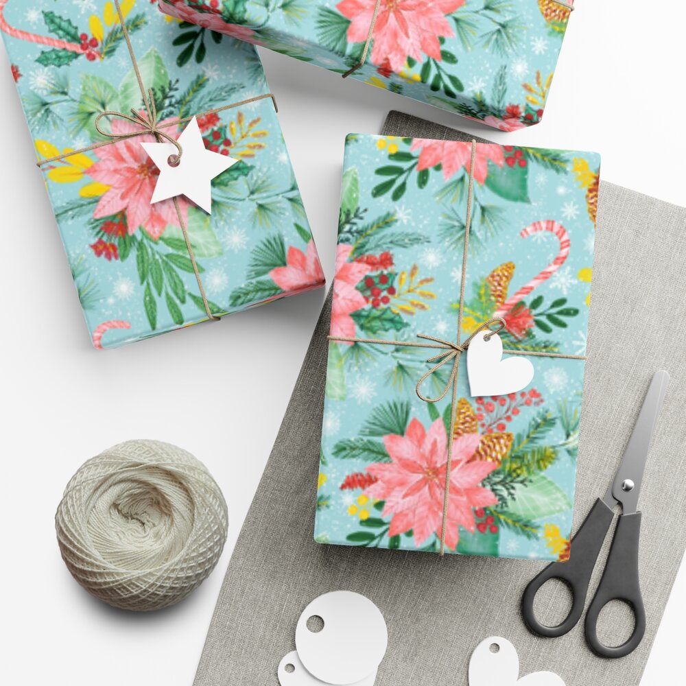 Floral Wrapping Paper, Modern Floral Gift Wrap