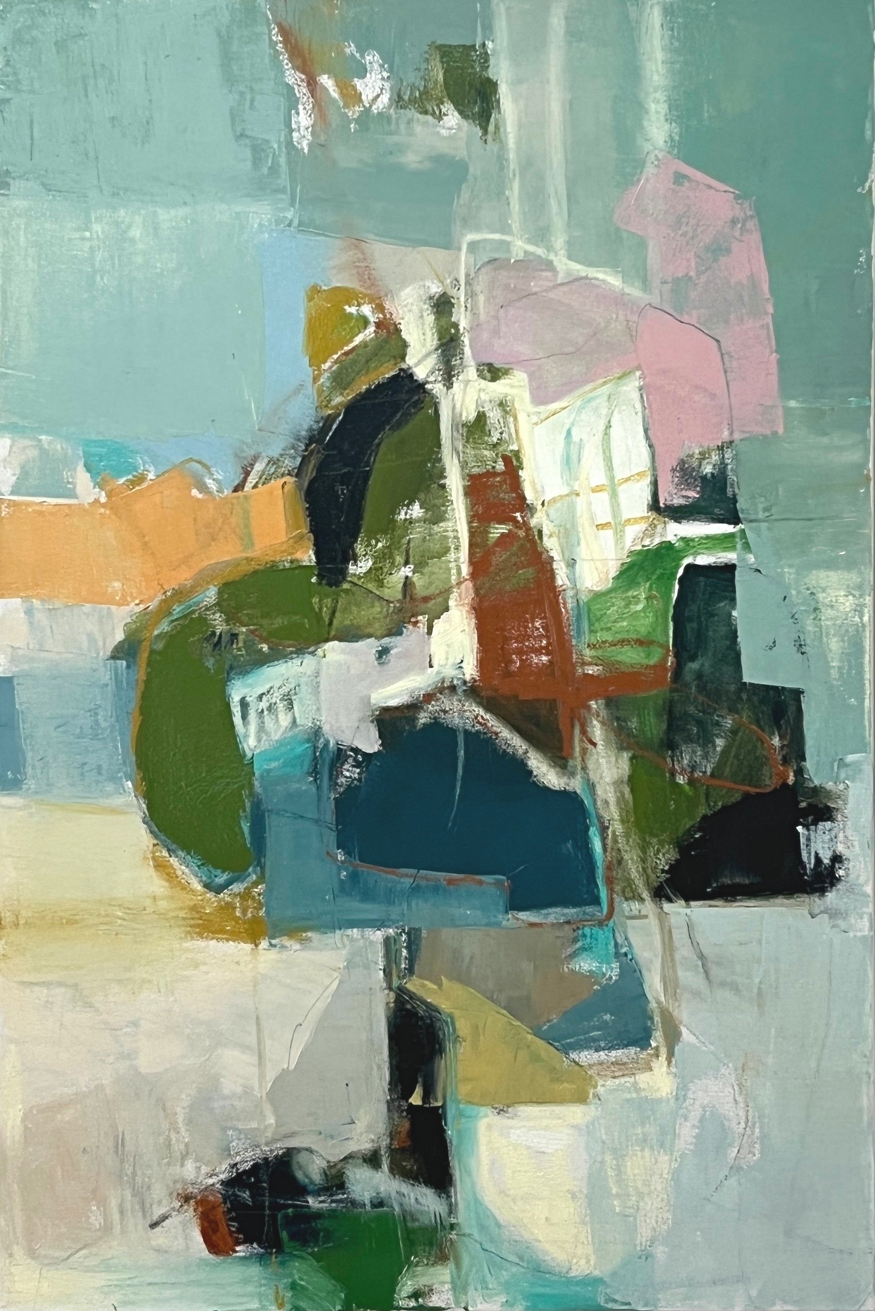 "Perfectly Lonely" 36x24 oil, crayon, oil sticks on canvas