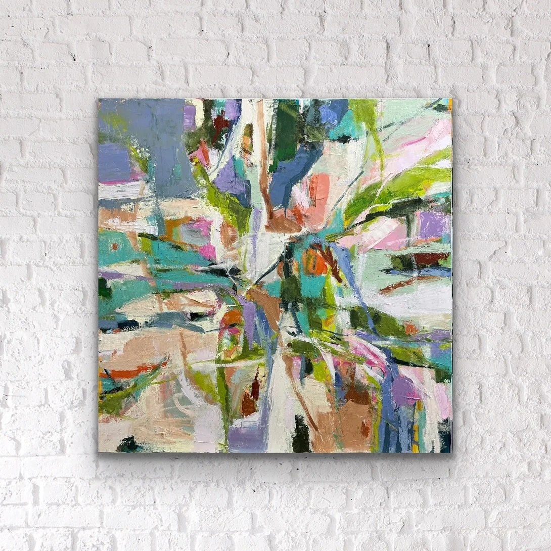 As I was working on this new piece, I was thinking about how this summer has been a real sizzler. The 100+ degree temps seemed to go on for days. I tried to express that heat as I worked on this one. The temperature finally has come down and I&rsquo;