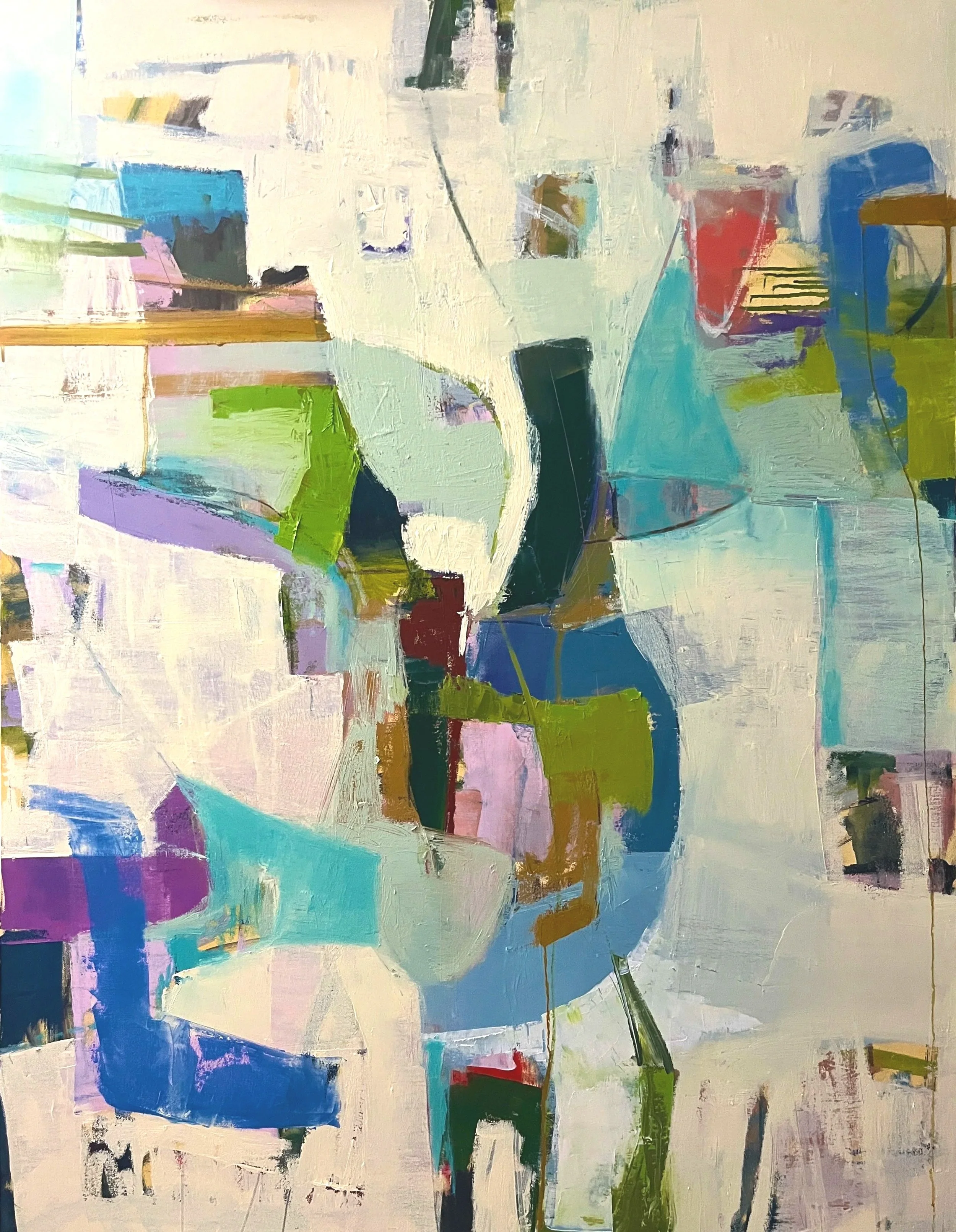 "Love is a Verb" 48x 36 oil, charcoal, crayon, oil sticks on canvas