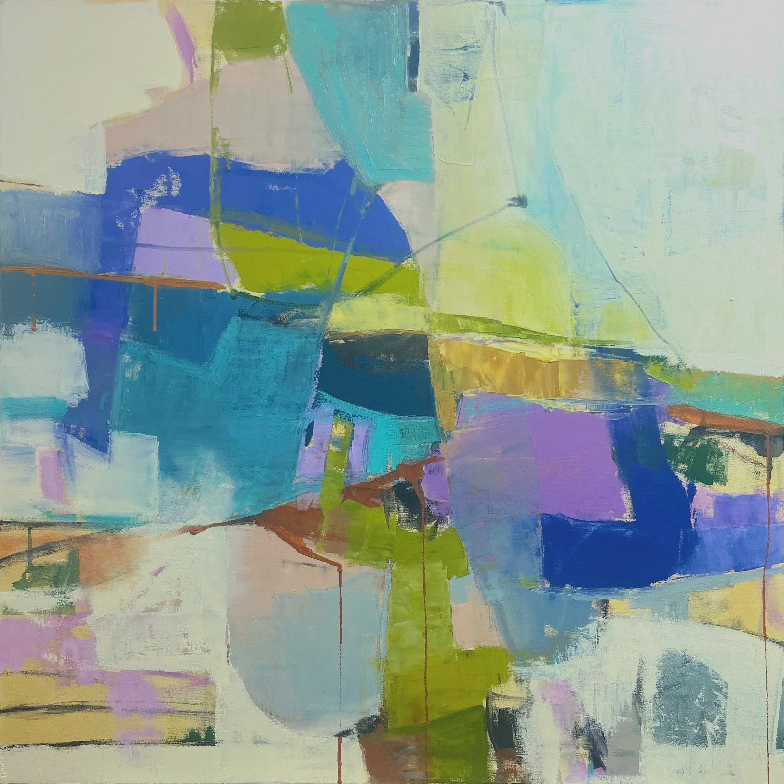 "Love Who You Love" 36x36 oil, charcoal, crayon, oil sticks on canvas